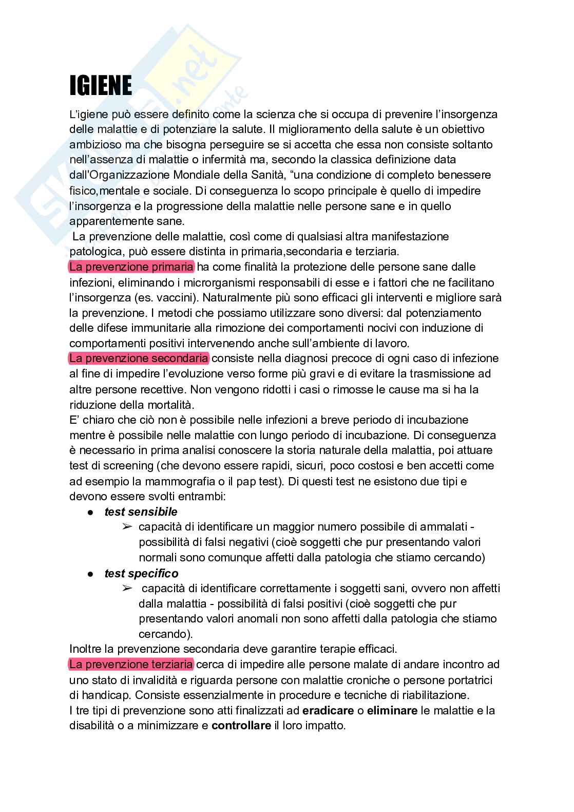 Igiene generale 1 Pag. 1