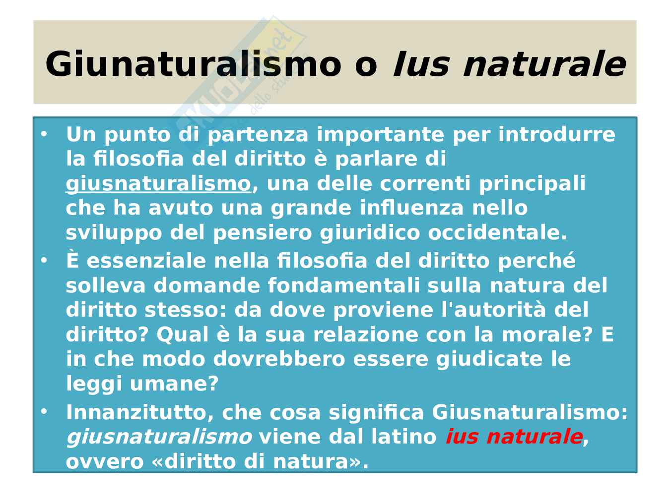 Slide per esame di Filosofia del diritto sul Giusnaturalismo Pag. 2