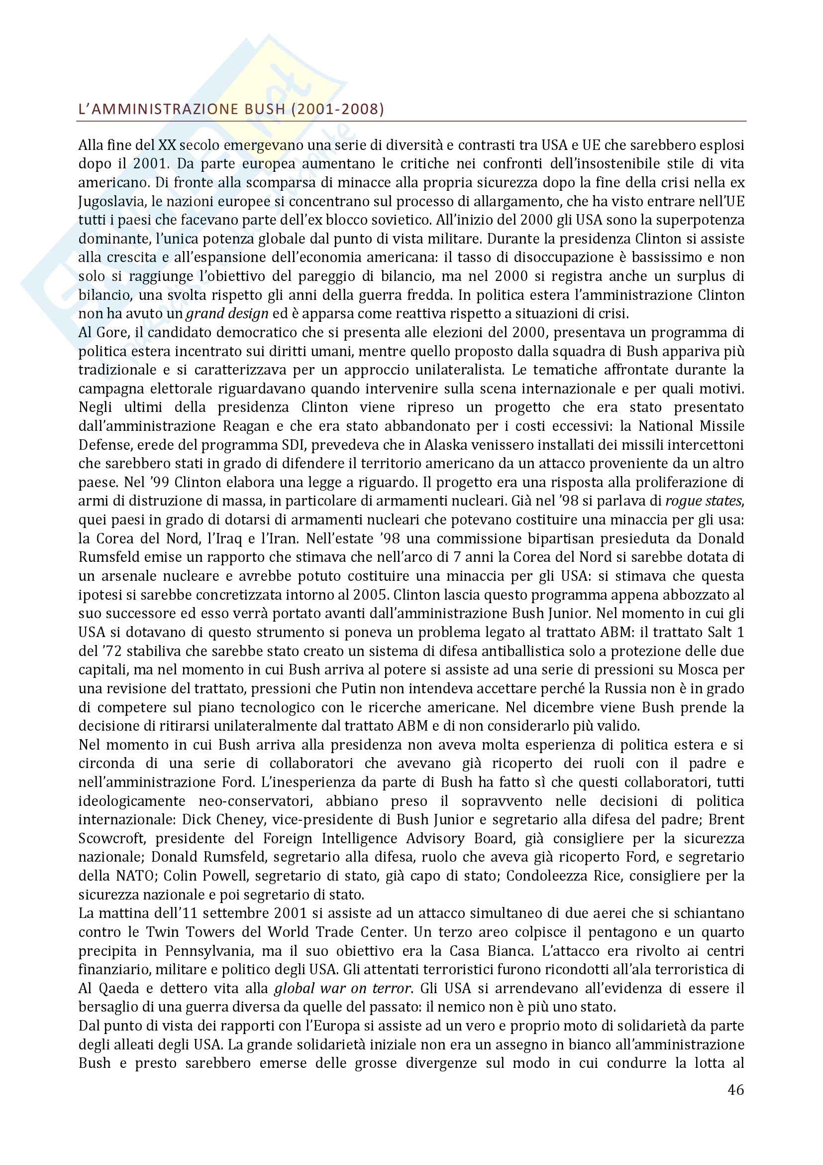 Storia delle relazioni transatlantiche - Appunti Pag. 46
