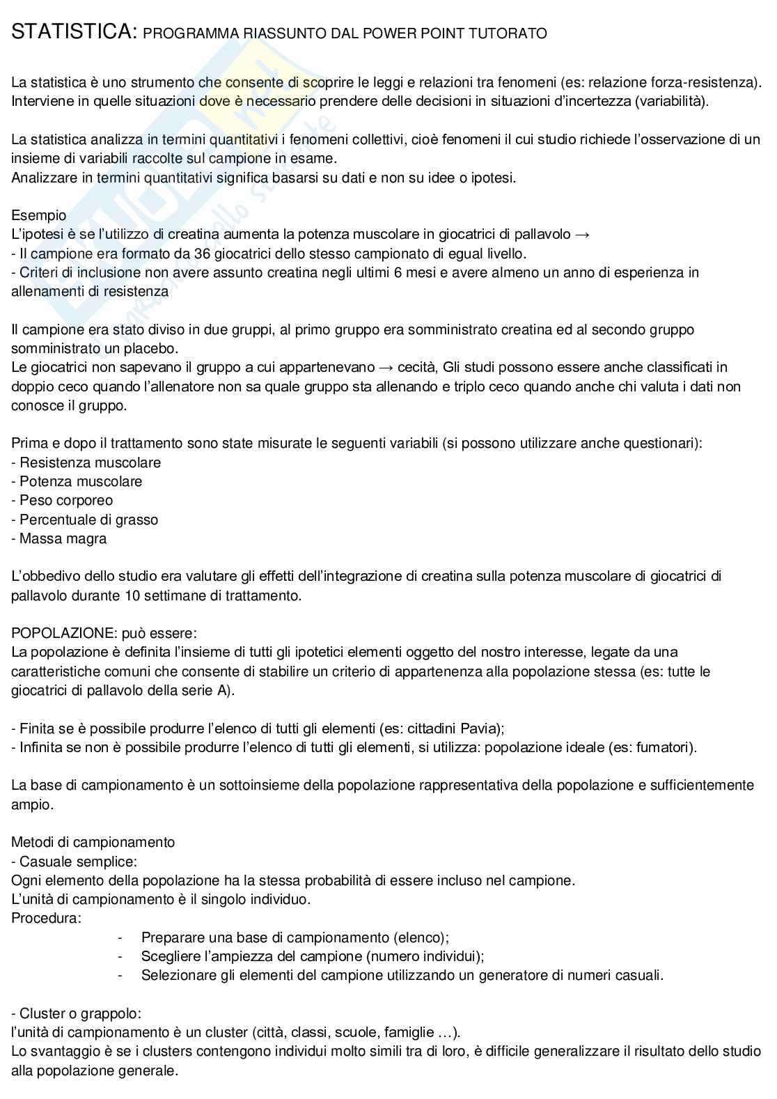 Appunti di Statistica Pag. 1