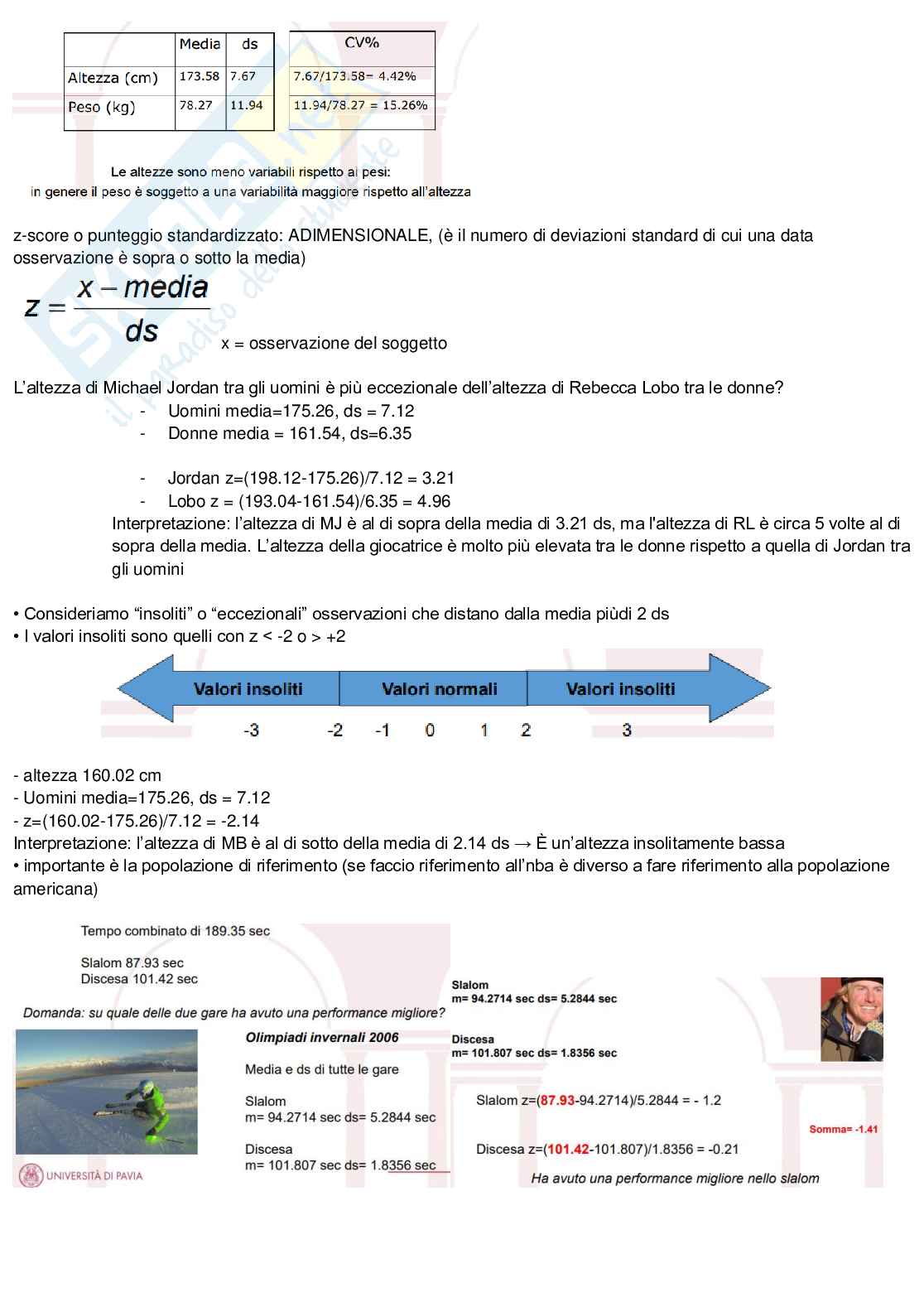 Appunti di Statistica Pag. 11