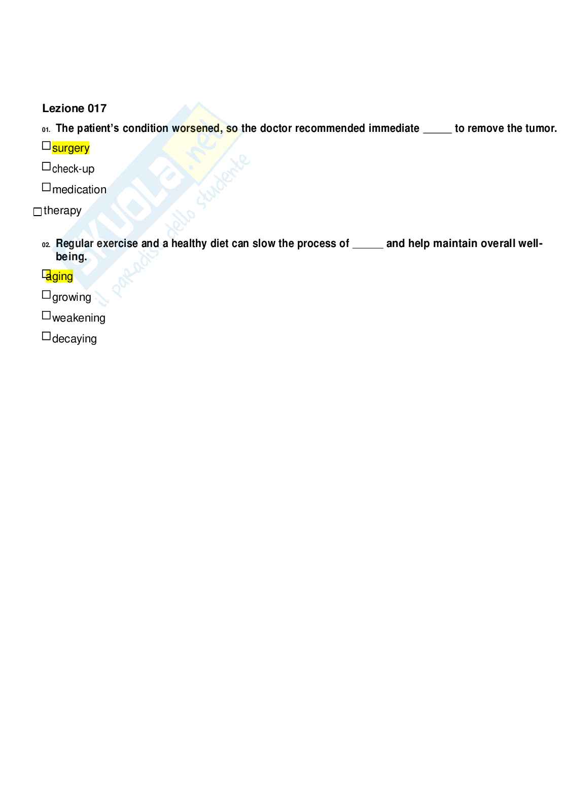 Paniere Completo di Lingua inglese (2026) - Risposte multiple e aperte corrette Pag. 16