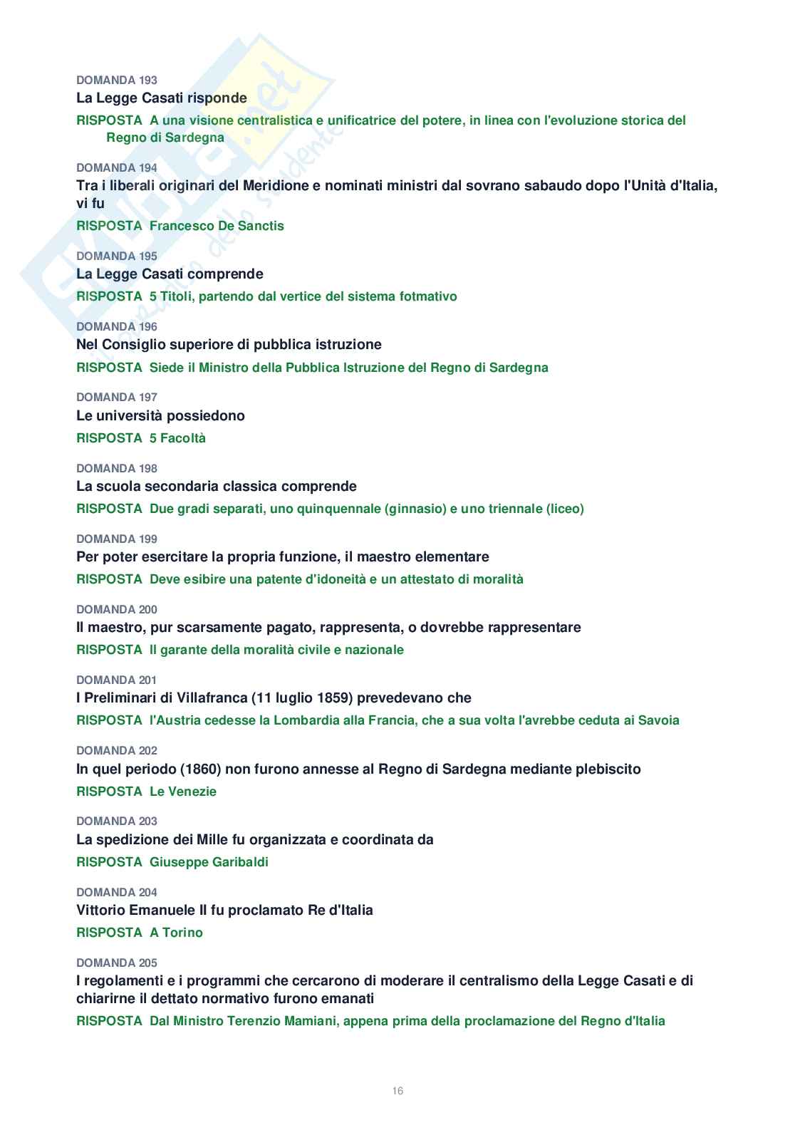 Tutte le 410 domande di Storia delle istituzioni educative + Domande extra (2026/2027)   Pag. 16