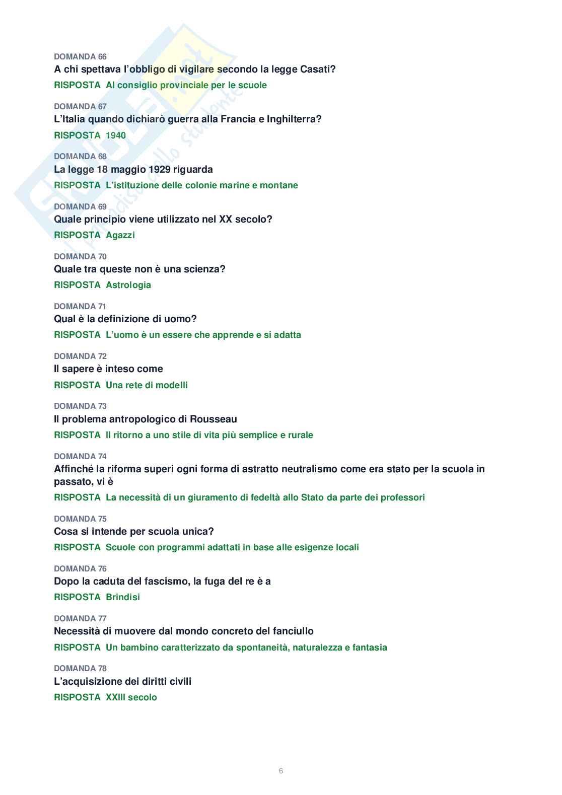 Tutte le 410 domande di Storia delle istituzioni educative + Domande extra (2026/2027)   Pag. 6