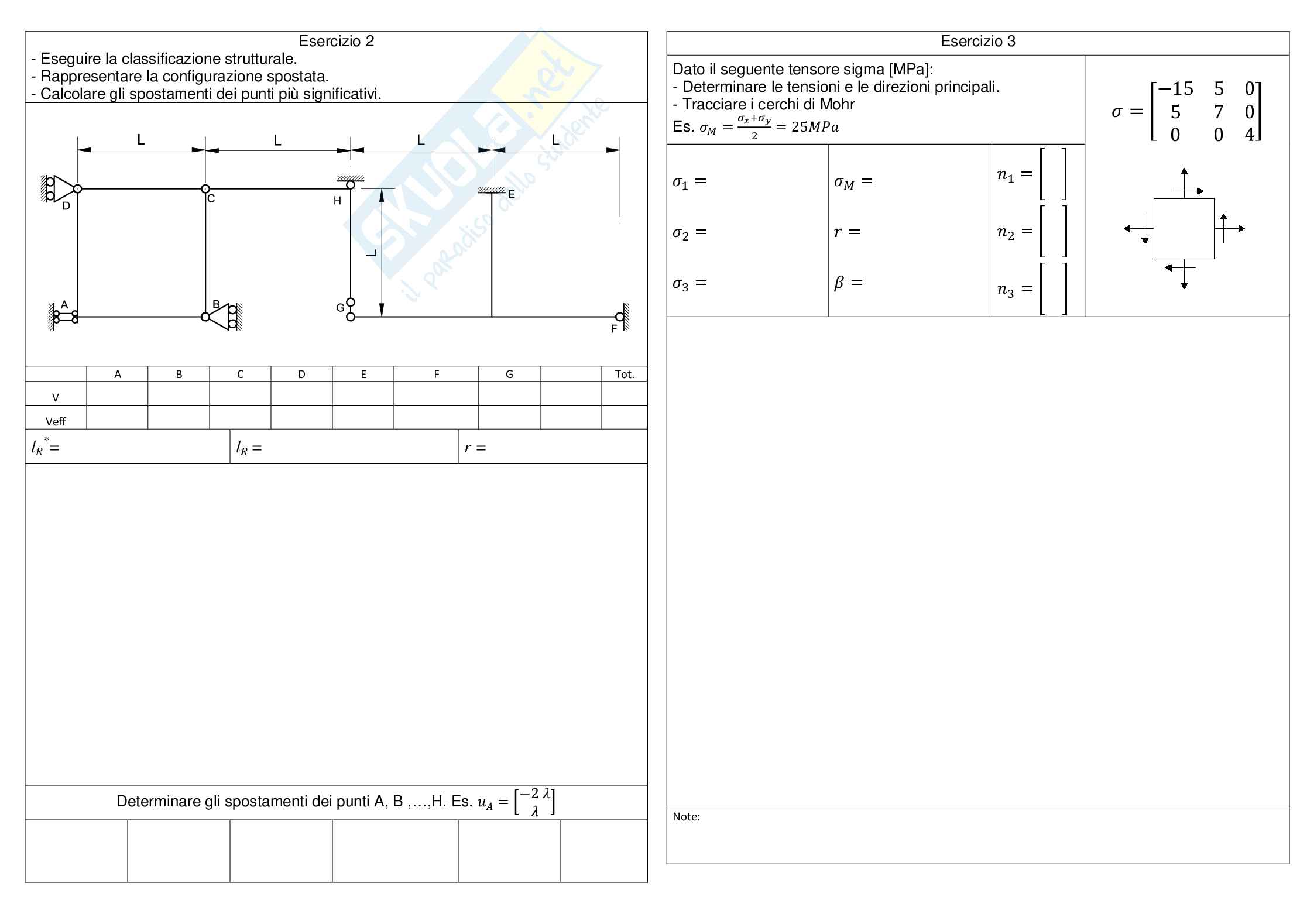 Prima prova esame e soluzioni di Scienza delle costruzioni - Parte 2 Pag. 2