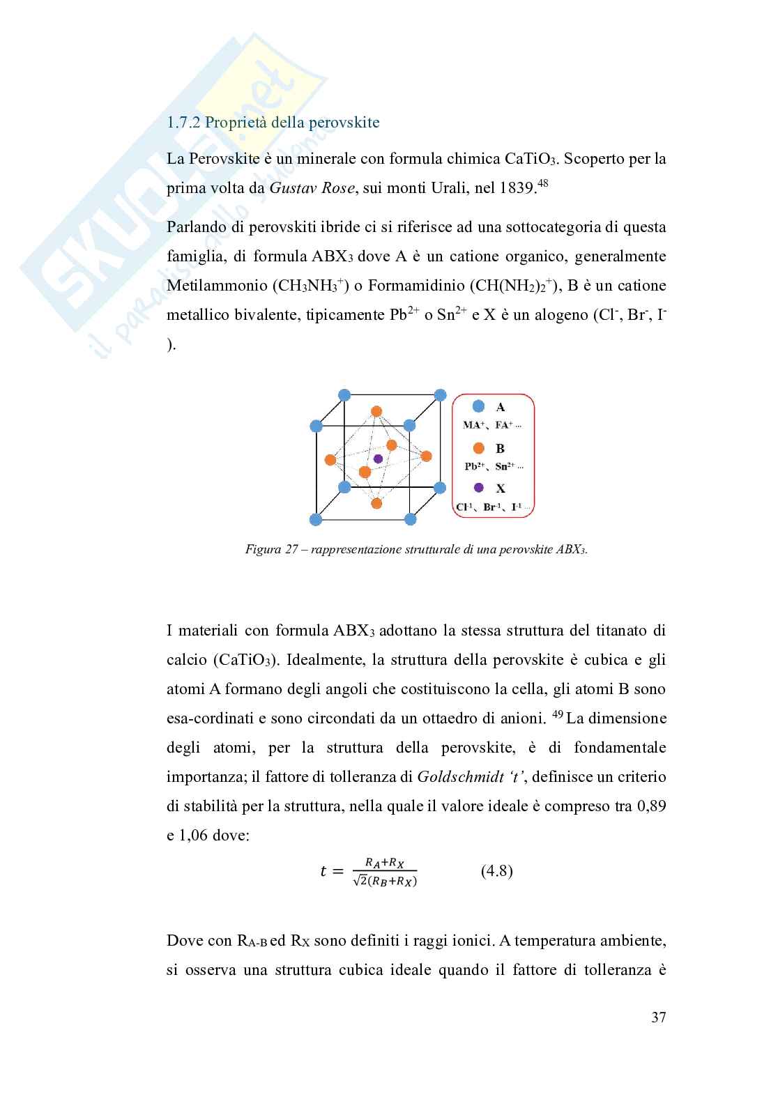 Ottimizzazione del processo di produzione di celle solari a perovskite ibrida in  ambiente ad umidità controllata  Pag. 41