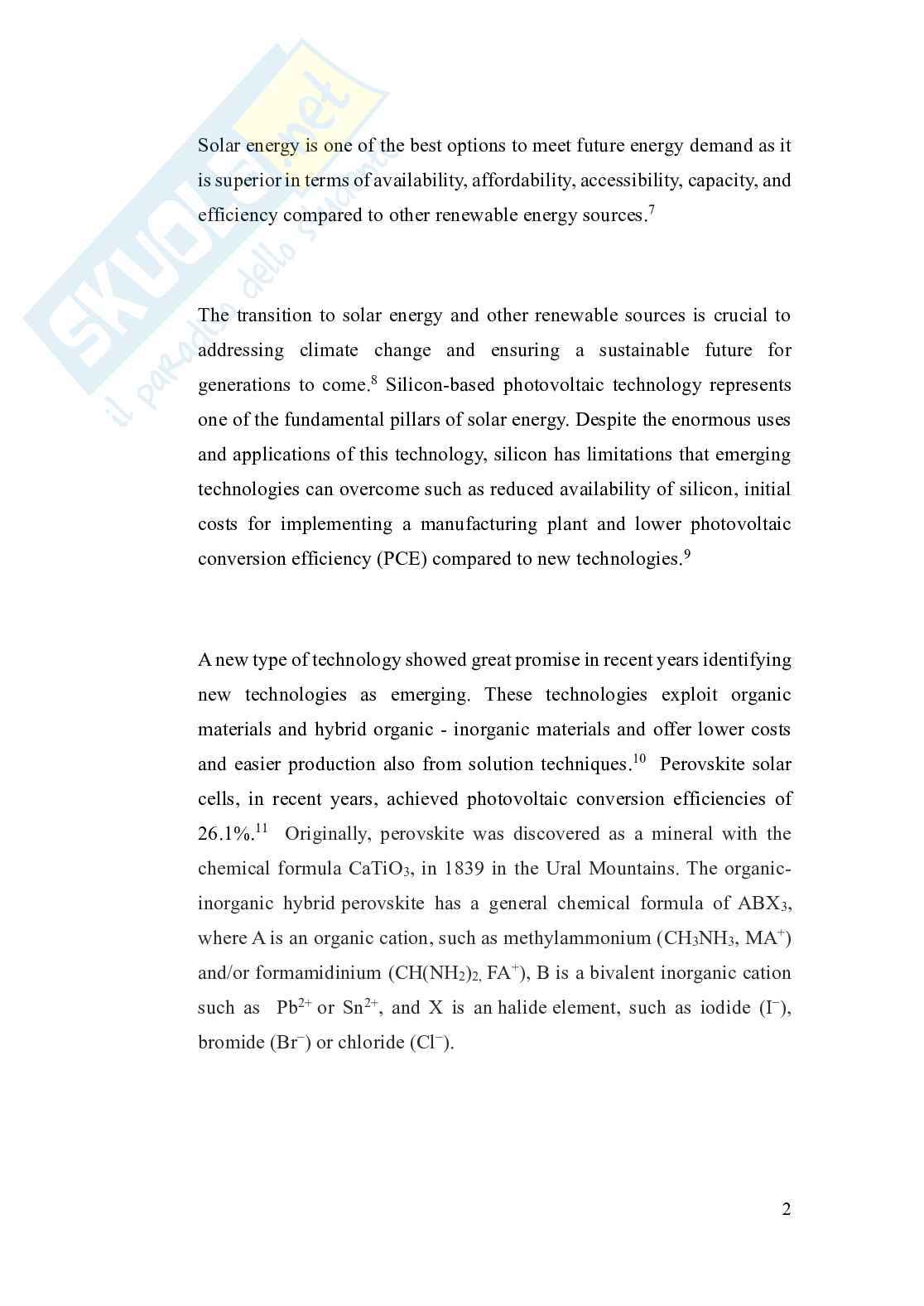Ottimizzazione del processo di produzione di celle solari a perovskite ibrida in  ambiente ad umidità controllata  Pag. 6