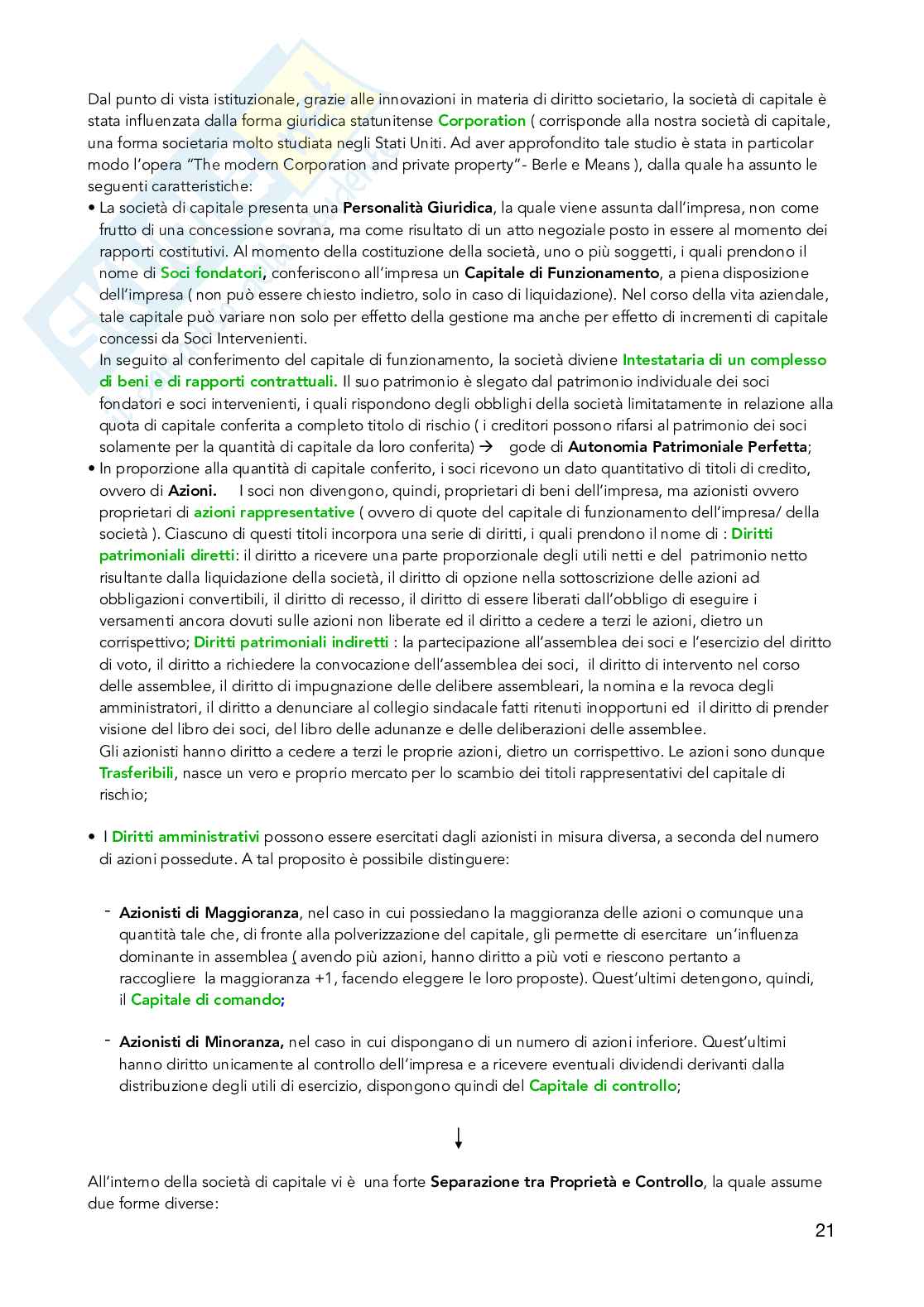 Riassunto esame Economia e gestione delle imprese, Prof. Vagnani Gianluca, libro consigliato L’impresa. Fondamenti, profili economico-finanziari e sostenibilità, 3a edizione, Barile, Gatti, Renzi, Vagnani Pag. 21