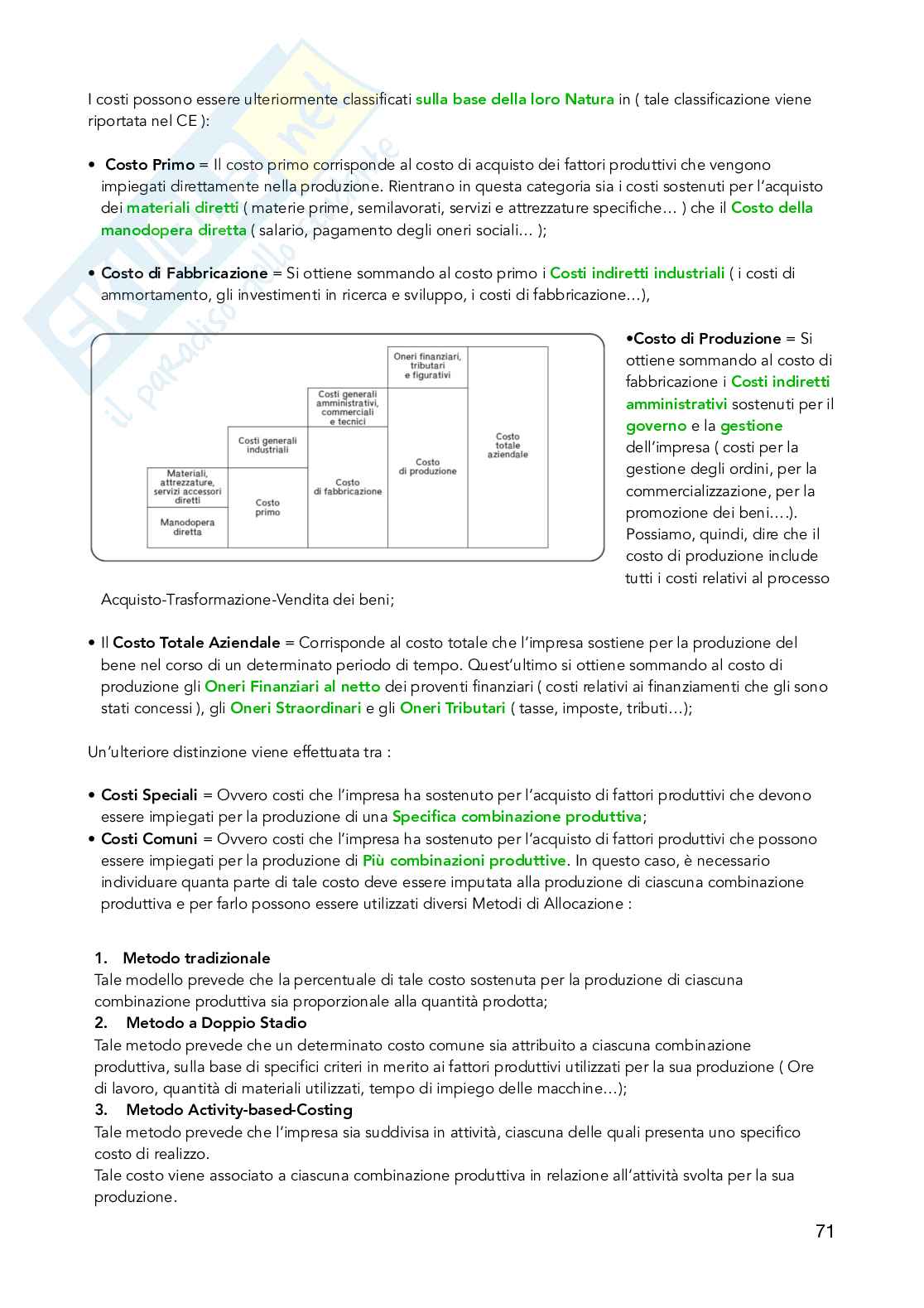 Riassunto esame Economia e gestione delle imprese, Prof. Vagnani Gianluca, libro consigliato L’impresa. Fondamenti, profili economico-finanziari e sostenibilità, 3a edizione, Barile, Gatti, Renzi, Vagnani Pag. 71