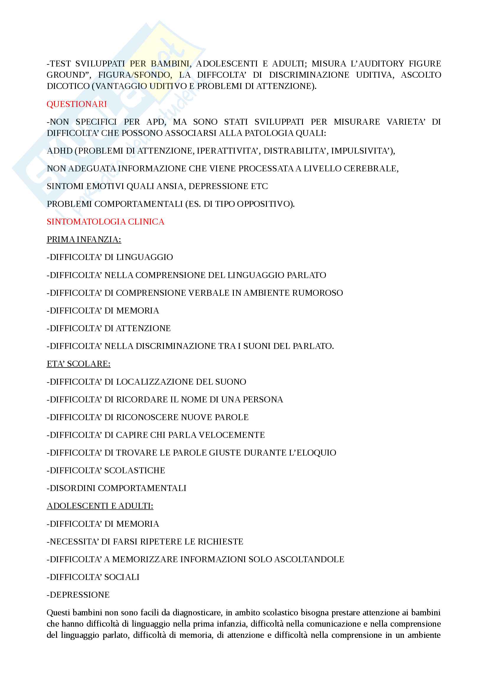 Disturbi del linguaggio/disabilità uditive Pag. 31