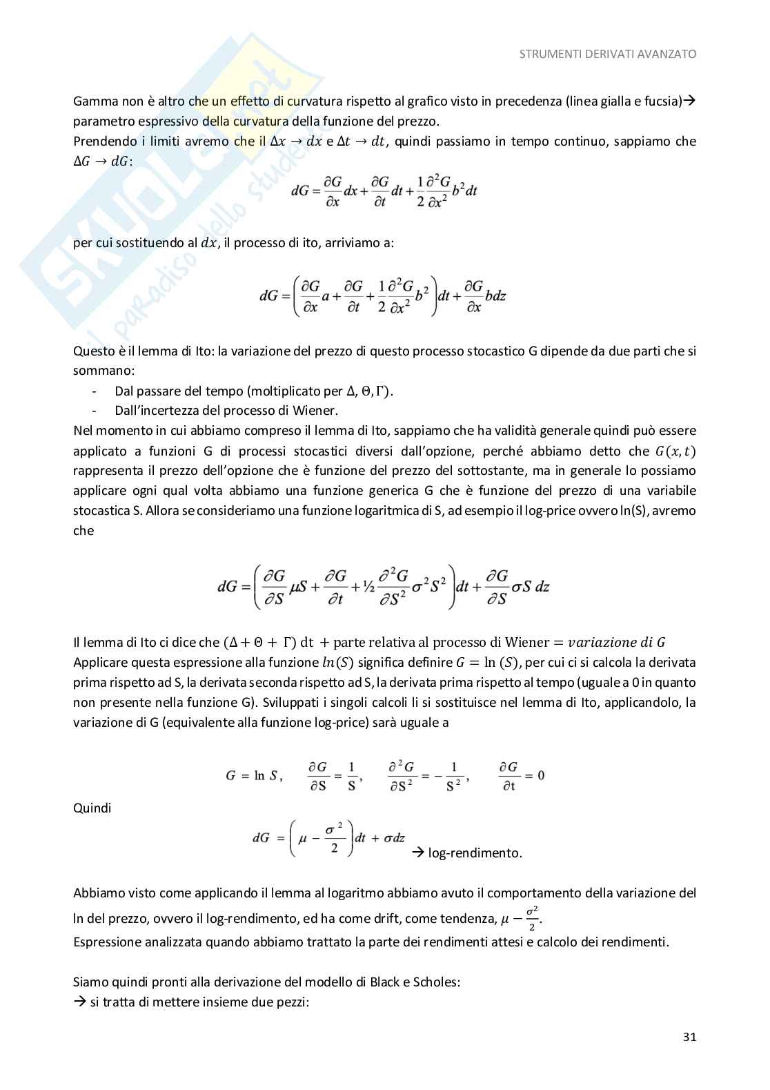 Appunti Strumenti Derivati Corso Avanzato Pag. 31