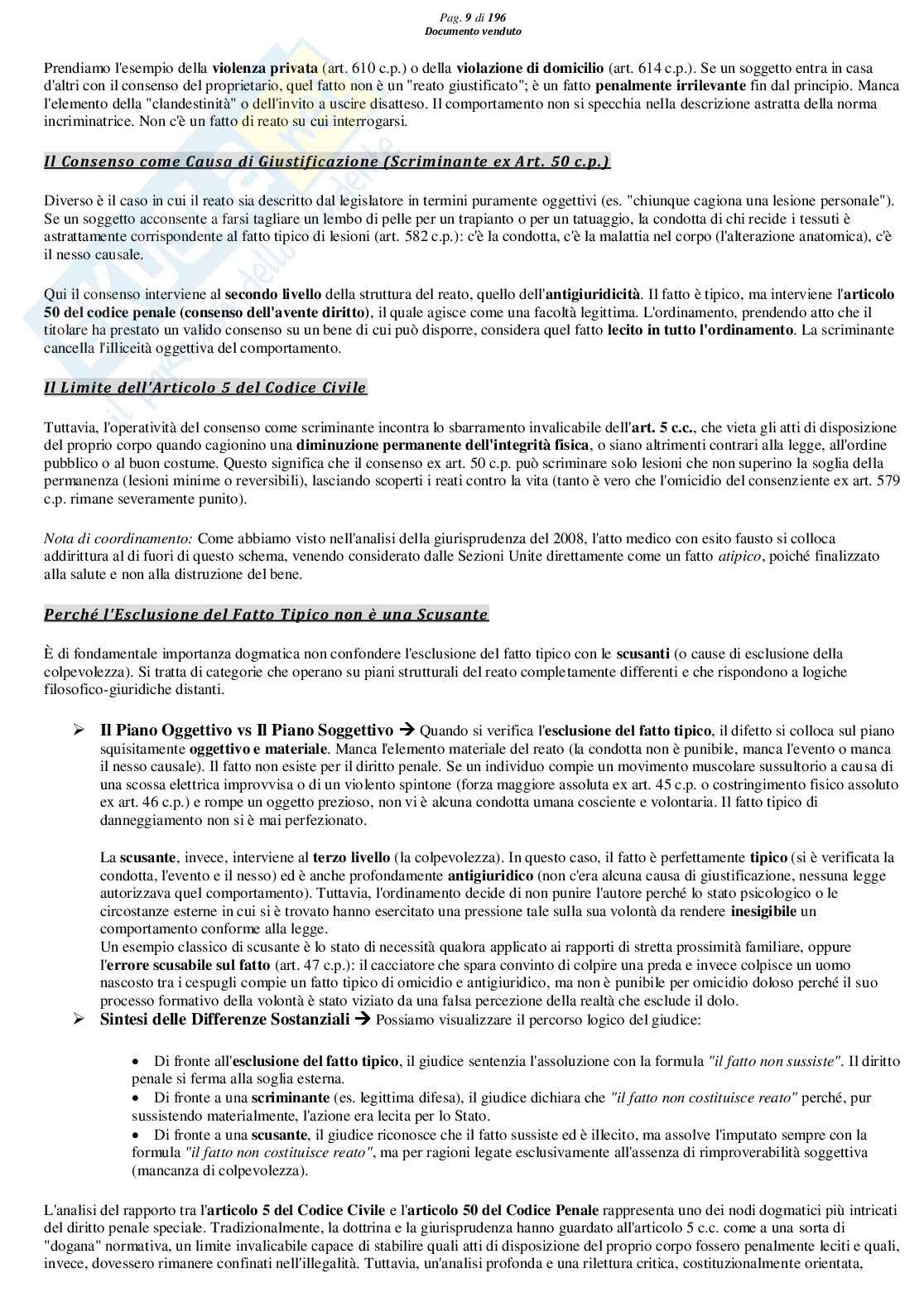 Riassunto esame Diritto Penale, Prof. Marra Gabriele, libro consigliato Lineamenti di diritto penale speciale (parte dei delitti contro la persona), Bartoli, Seminara, Pellissaro Pag. 11