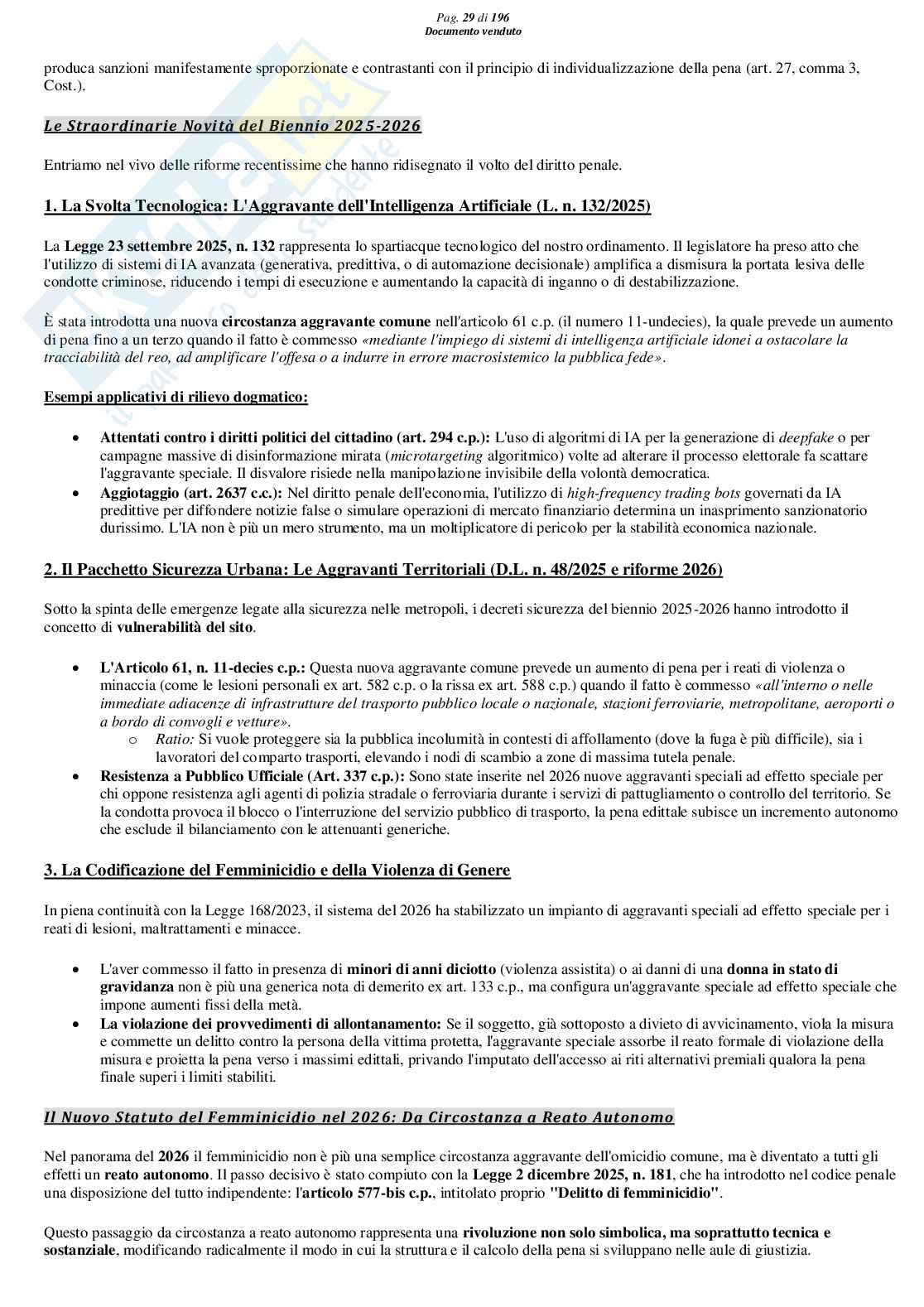 Riassunto esame Diritto Penale, Prof. Marra Gabriele, libro consigliato Lineamenti di diritto penale speciale (parte dei delitti contro la persona), Bartoli, Seminara, Pellissaro Pag. 31