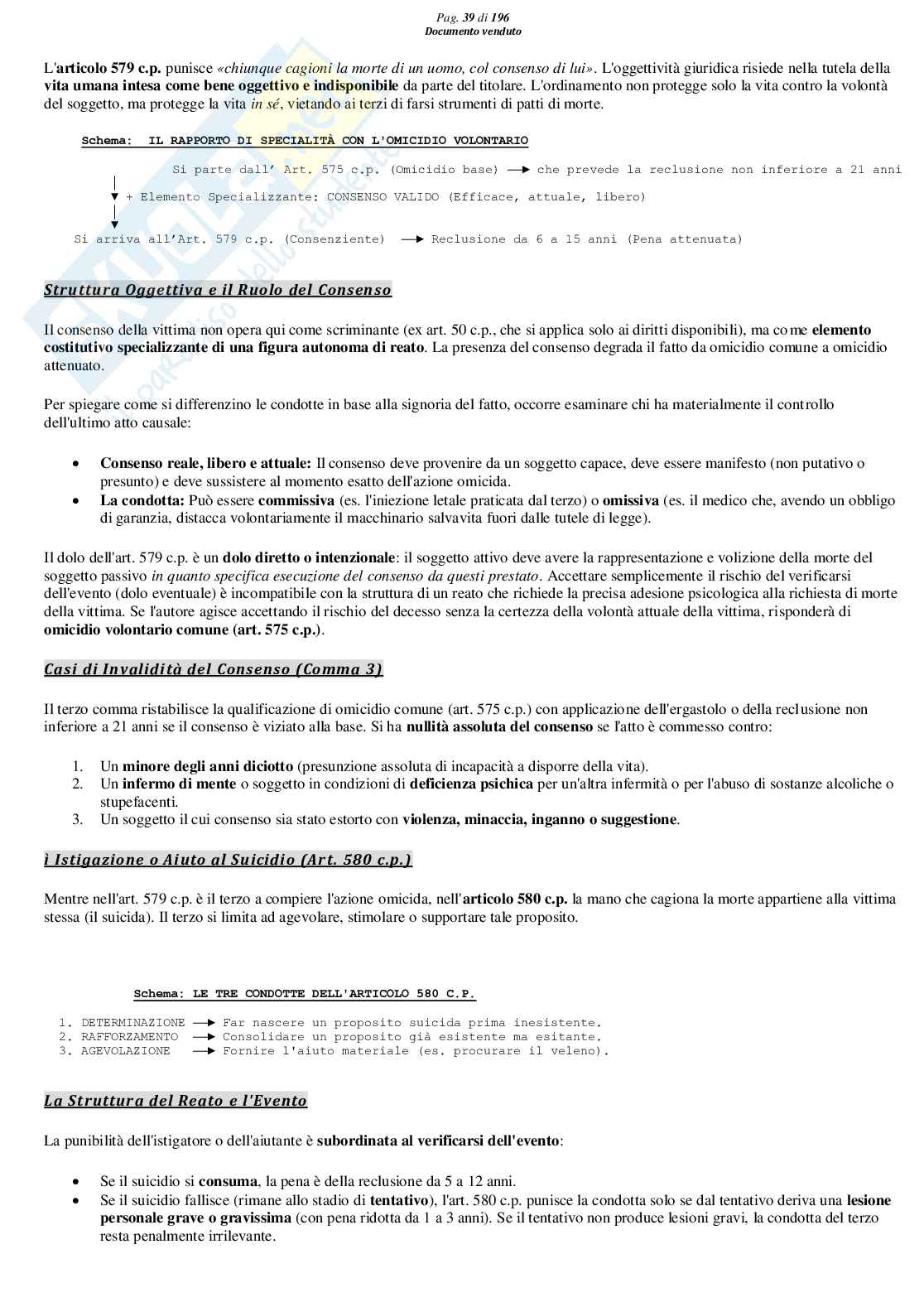 Riassunto esame Diritto Penale, Prof. Marra Gabriele, libro consigliato Lineamenti di diritto penale speciale (parte dei delitti contro la persona), Bartoli, Seminara, Pellissaro Pag. 41