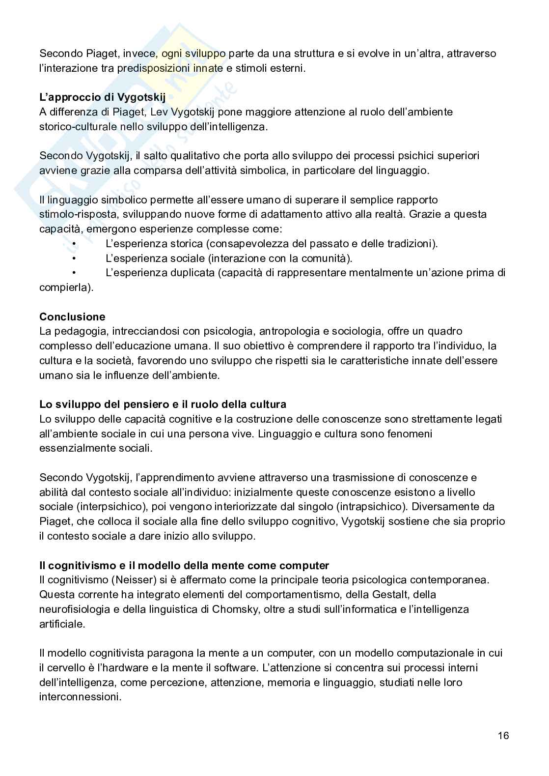 Riassunto esame Pedagogia generale, Prof. Cocca Daniela, libro consigliato Introduzione alla pedagogia generale, Frabboni, Pinto  Pag. 16