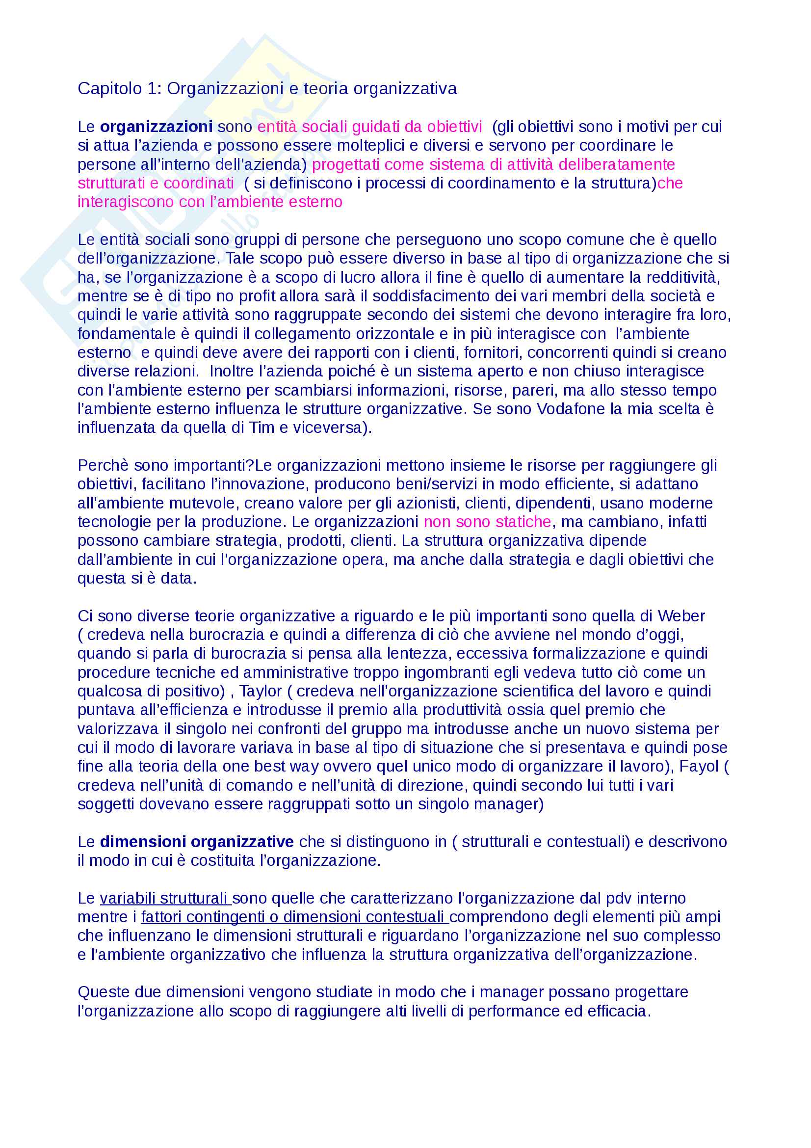 Organizzazione aziendale Pag. 1