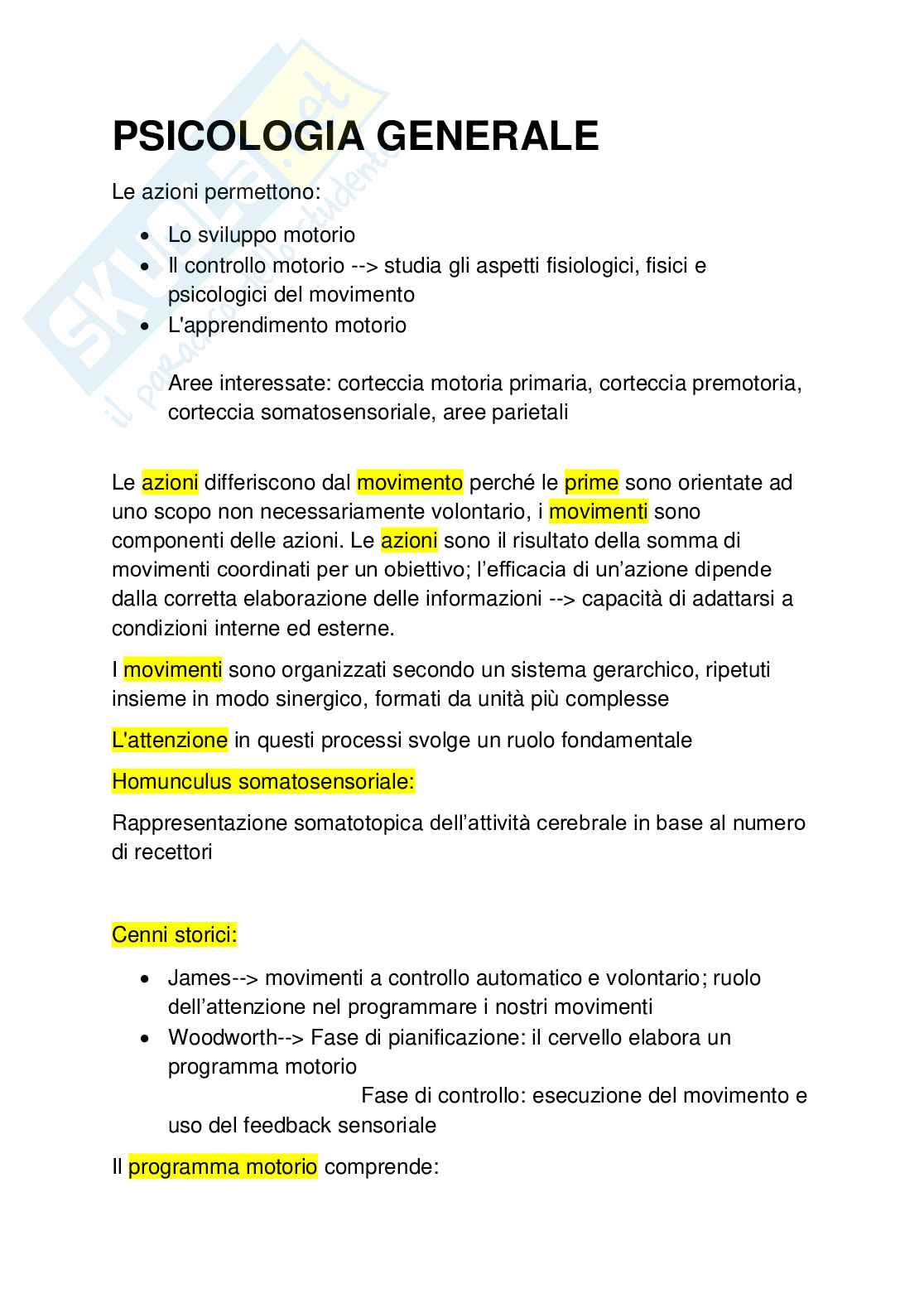 Azioni, schema corporeo, immagine corporea e paradigmi scientifici  Pag. 1