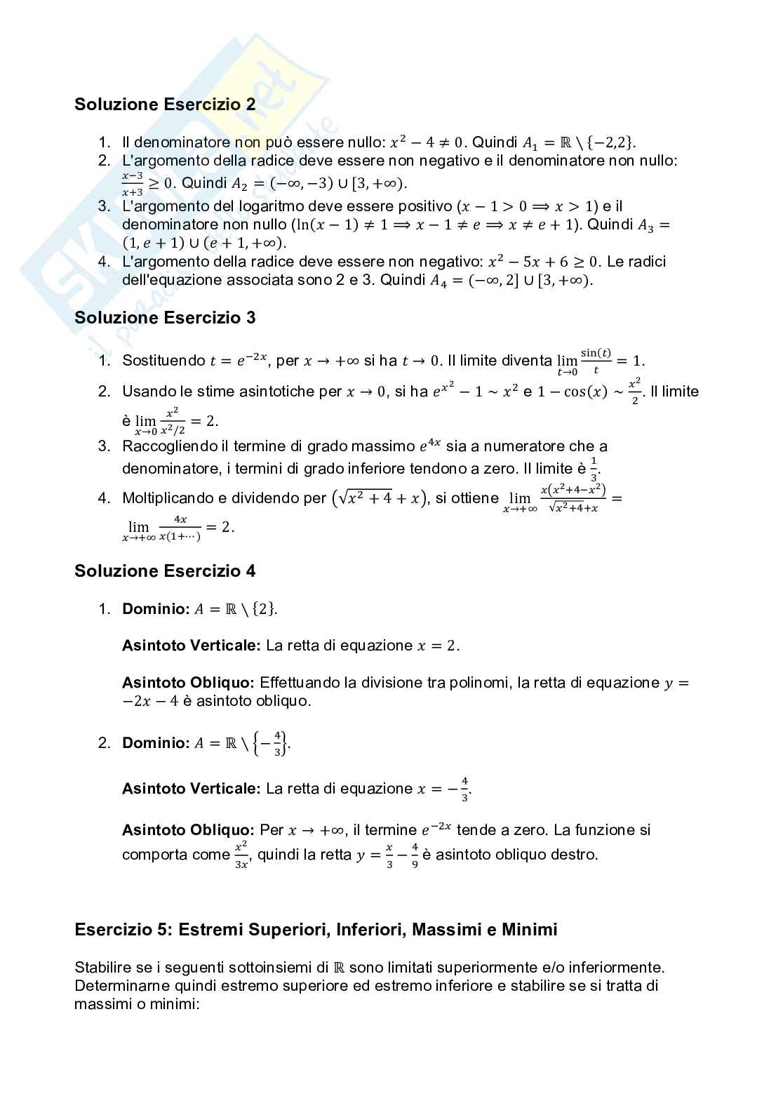 Esercizi Analisi 1 Pag. 2