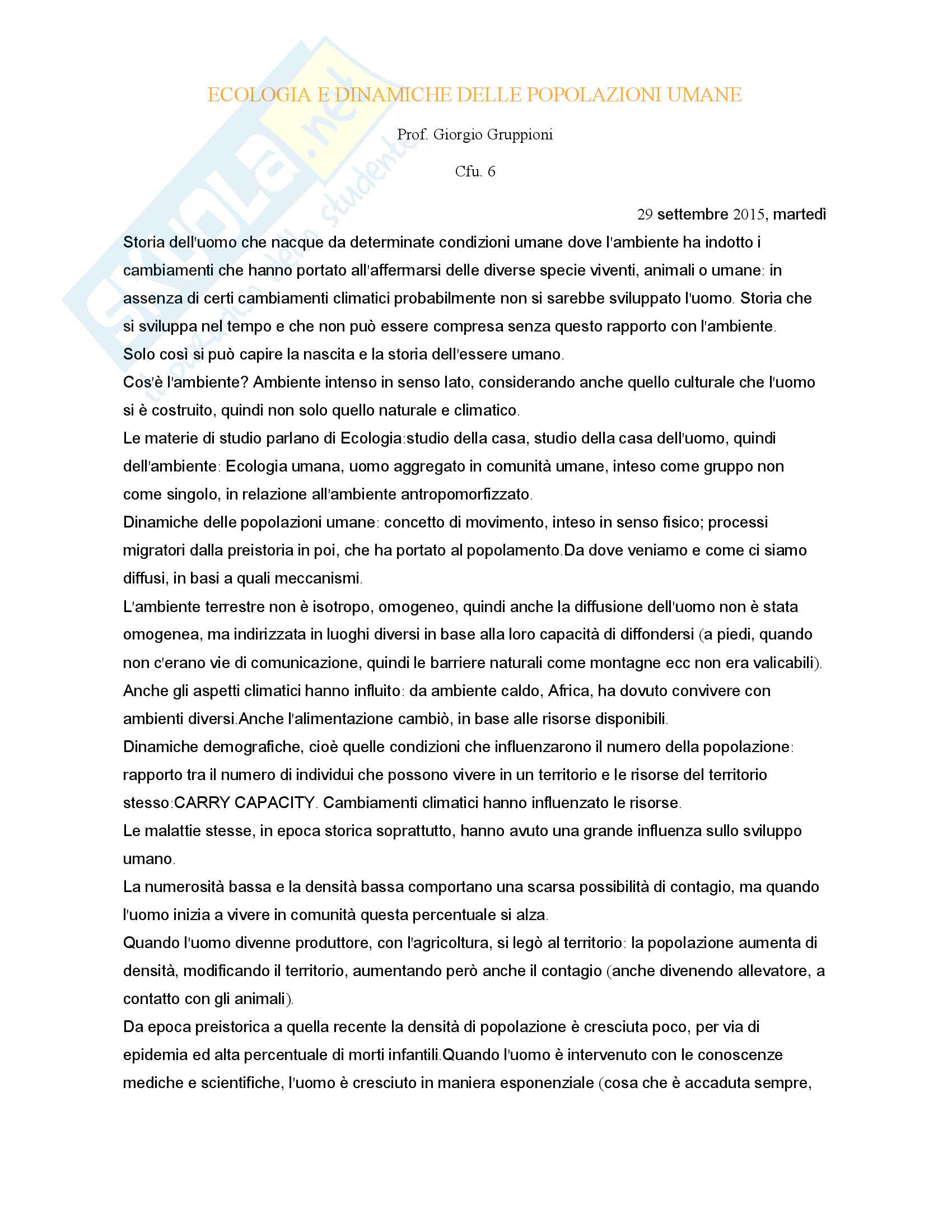 Archeologia Dinamiche delle Risorse Umane e Antropologia Pag. 1
