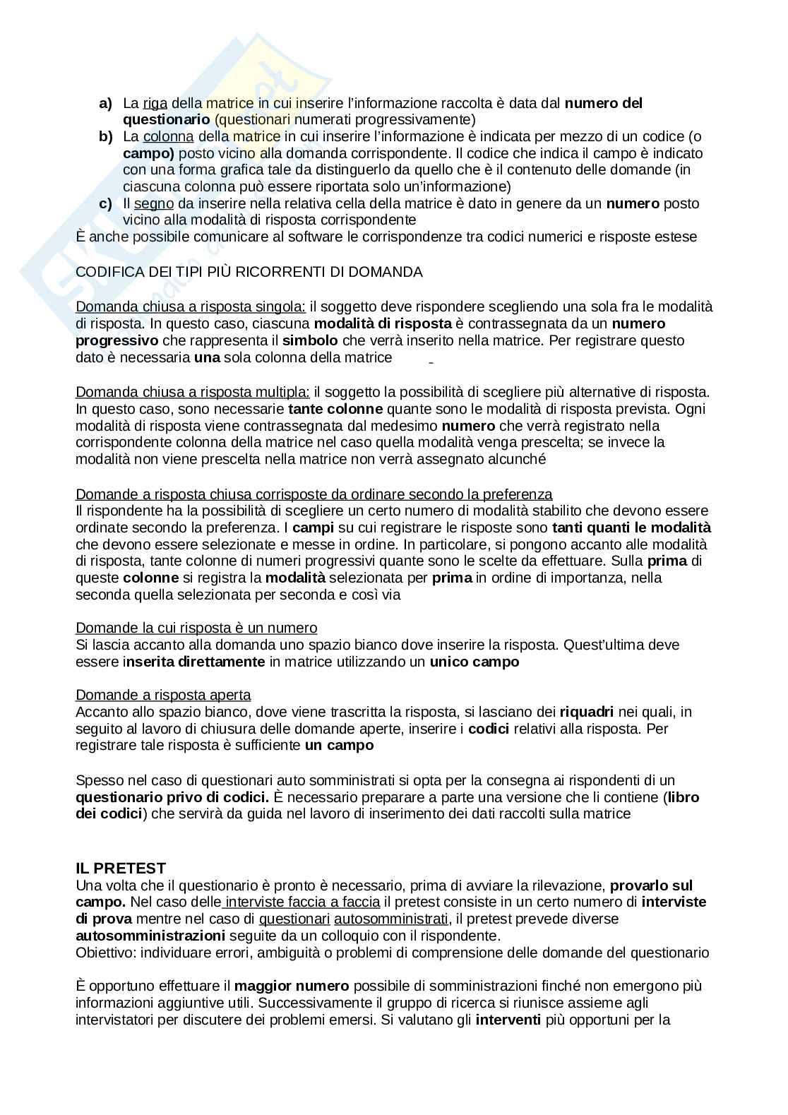 Riassunto esame Metodi per la ricerca sociale, Prof. Caselli Marco, libro consigliato Indagare col questionario , Marco Caselli Pag. 21