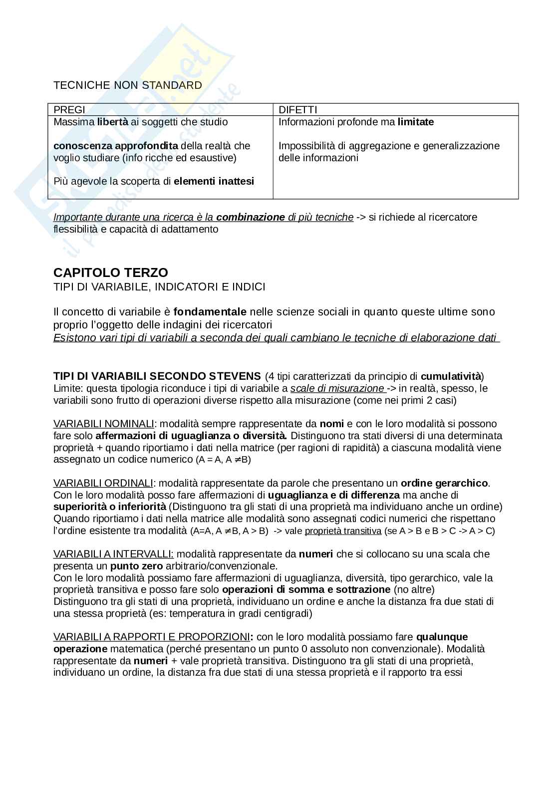 Riassunto esame Metodi per la ricerca sociale, Prof. Caselli Marco, libro consigliato Indagare col questionario , Marco Caselli Pag. 6