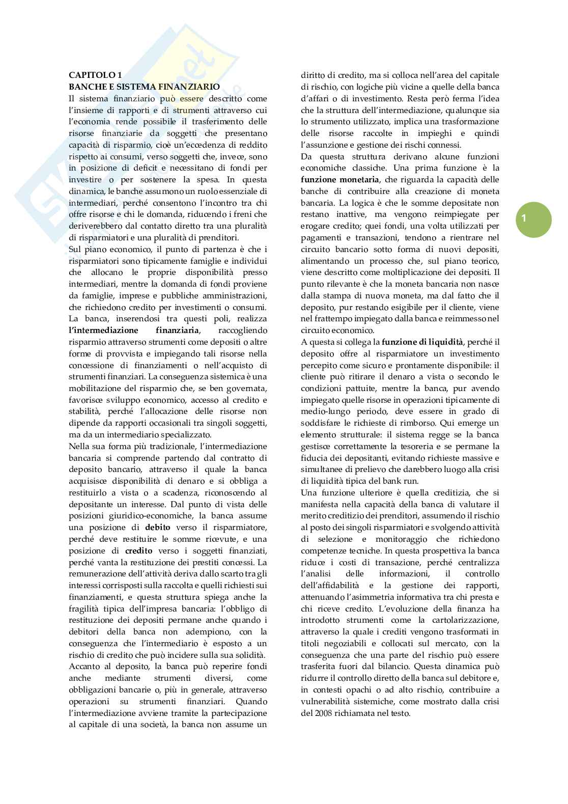 Riassunto esame Diritto degli strumenti finanziari, Prof. Acierno Stefano, libro consigliato Il diritto delle banche , Brescia Morra Pag. 2