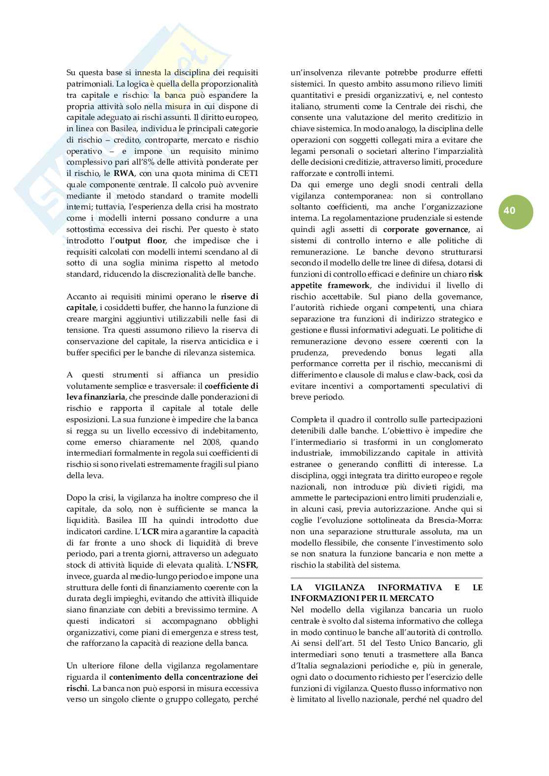 Riassunto esame Diritto degli strumenti finanziari, Prof. Acierno Stefano, libro consigliato Il diritto delle banche , Brescia Morra Pag. 41