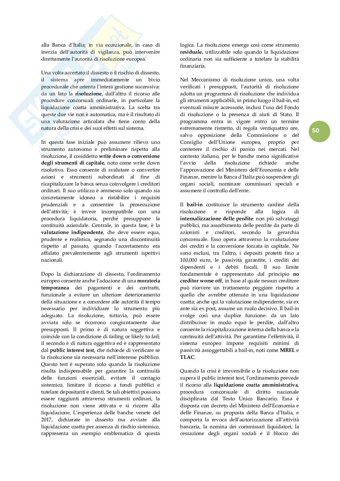 Riassunto esame Diritto degli strumenti finanziari, Prof. Acierno Stefano, libro consigliato Il diritto delle banche , Brescia Morra Pag. 51