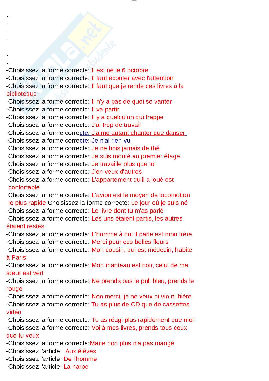 Paniere esame Lingua francese  Pag. 2