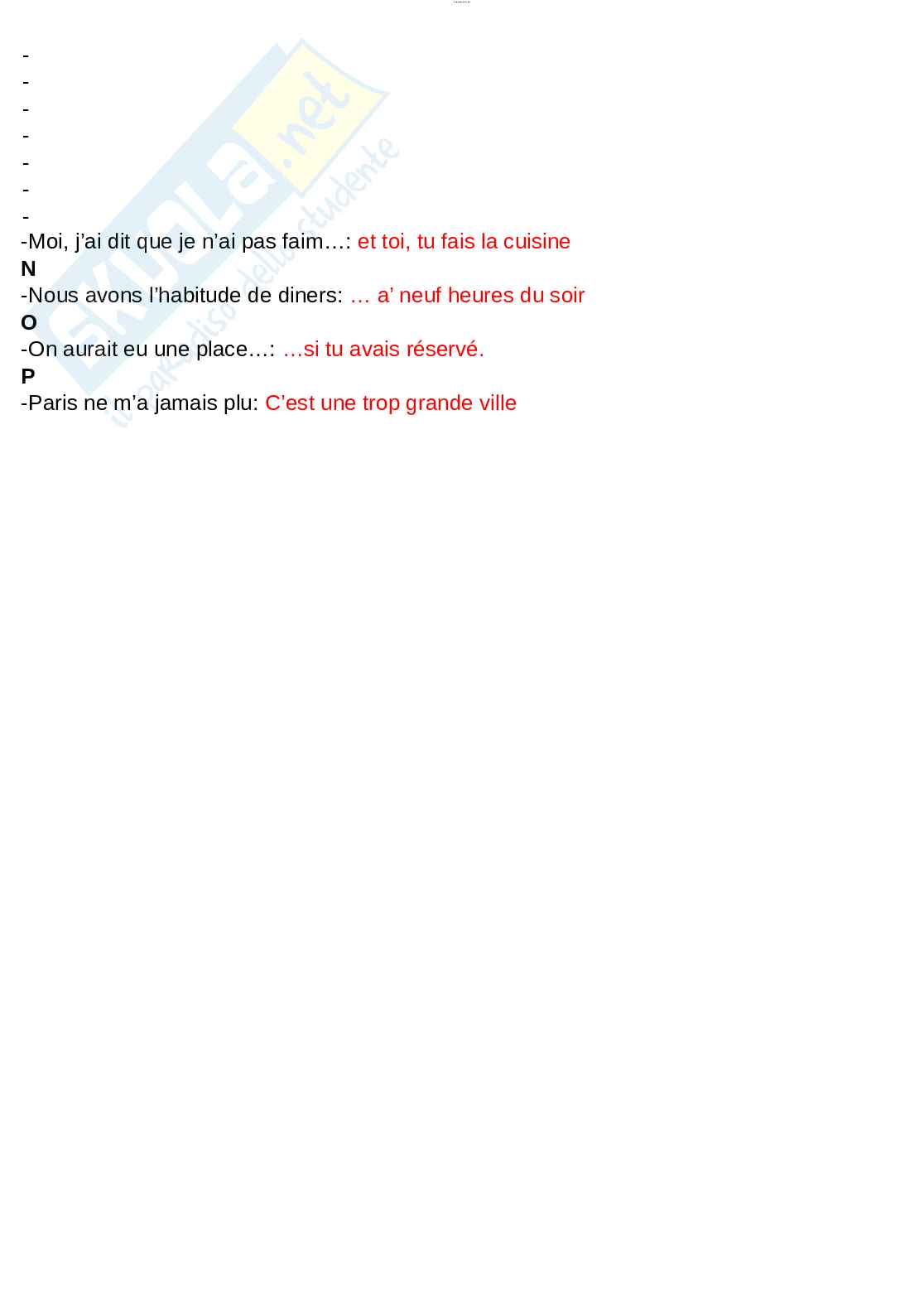 Paniere esame Lingua francese  Pag. 6