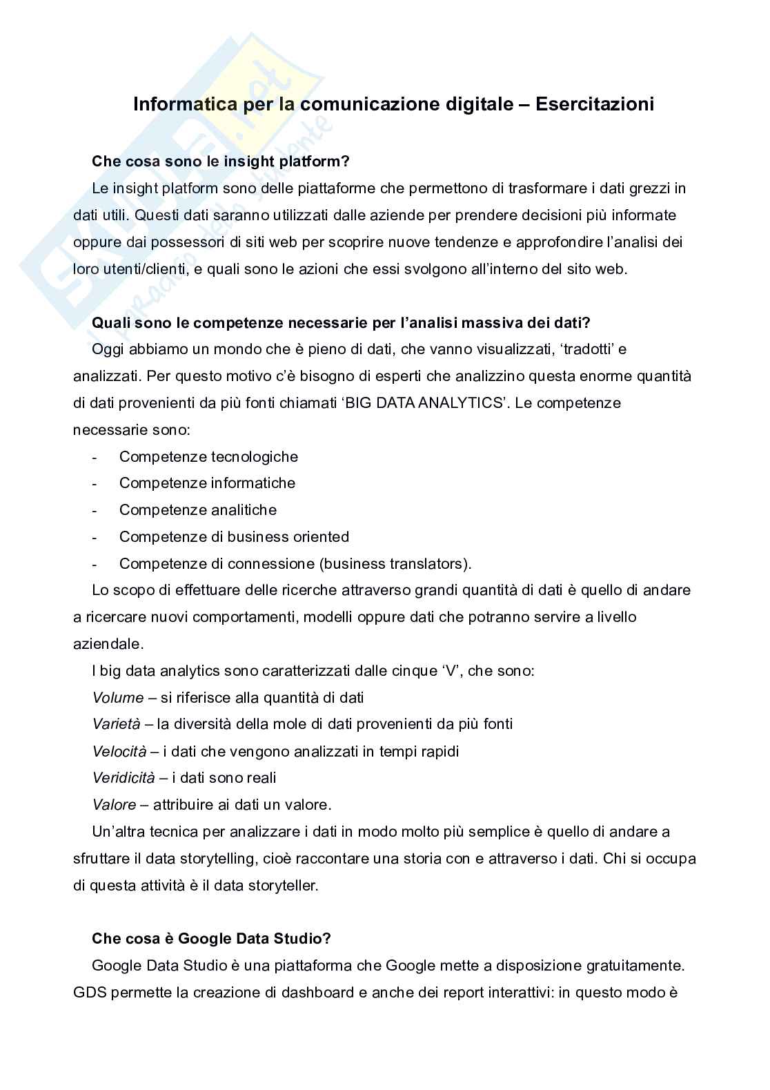 Domande e risposte Informatica per la comunicazione digitale Pag. 1