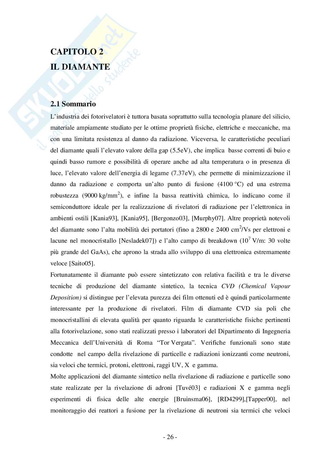 Rivelatori in diamante sintetico poli emonocristallino per radiazioni e particelle ionizzanti Pag. 26