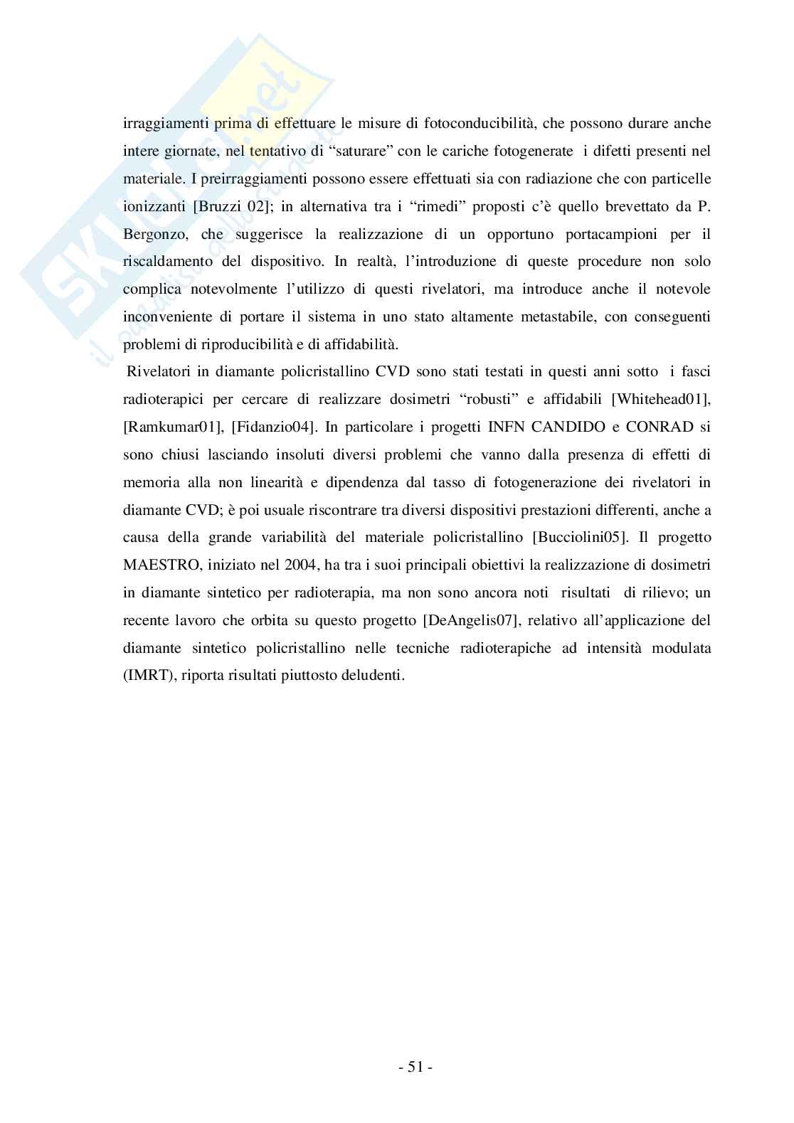 Rivelatori in diamante sintetico poli emonocristallino per radiazioni e particelle ionizzanti Pag. 51