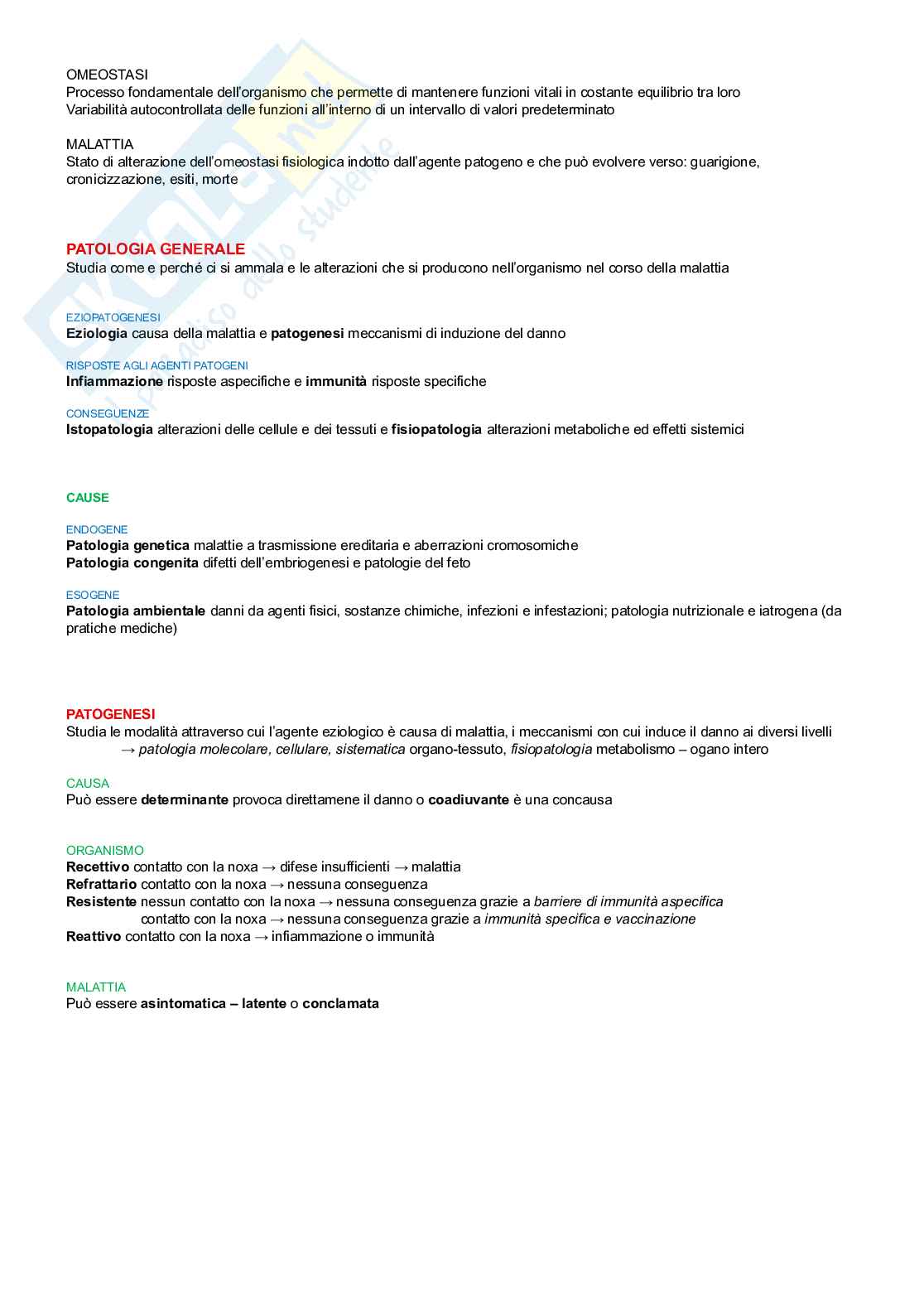 Patologia generale Pag. 1