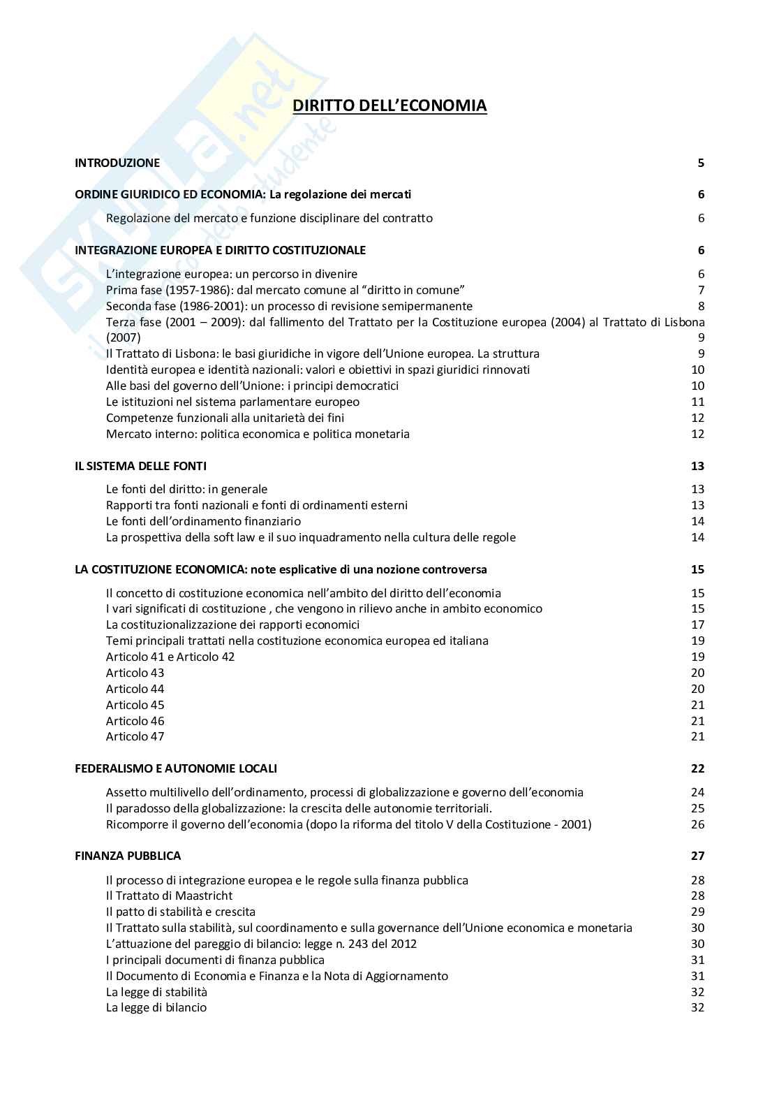Riassunto esame Diritto pubblico comparato, Prof. Sepe Marco, libro consigliato Diritto pubblico dell’economia, Cedam, Padova, 2023, Pellegrini  Pag. 1