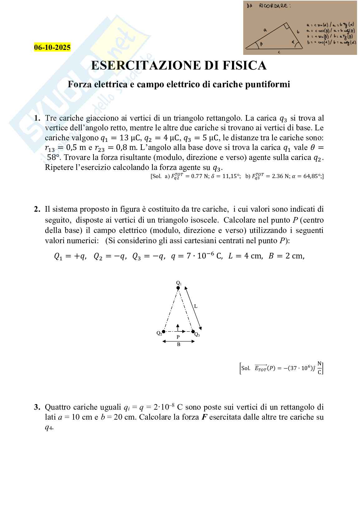 Esercizi di Fisica 2 Pag. 1