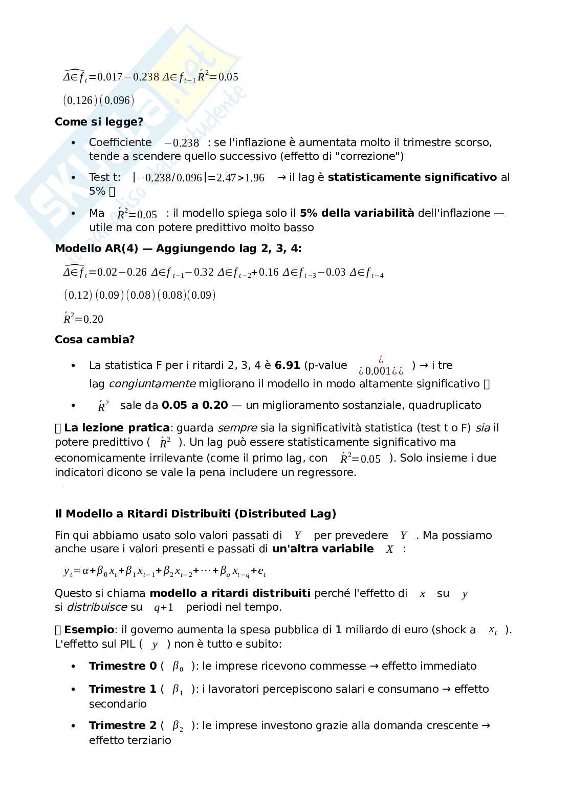 Modelli econometrici per la finanza Pag. 41