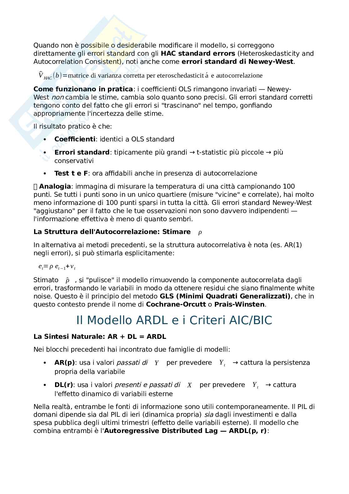 Modelli econometrici per la finanza Pag. 46