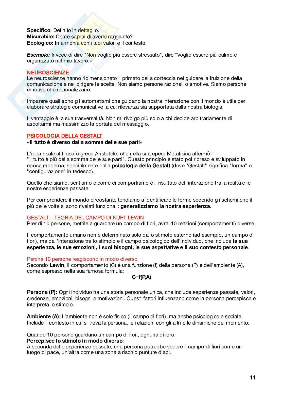 Appunti per l'esame di Psicologia della comunicazione  Pag. 11