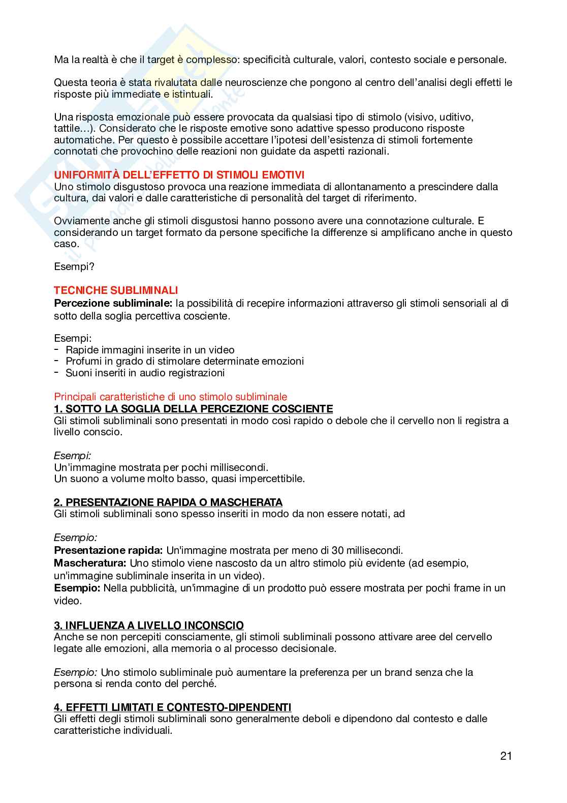 Appunti per l'esame di Psicologia della comunicazione  Pag. 21