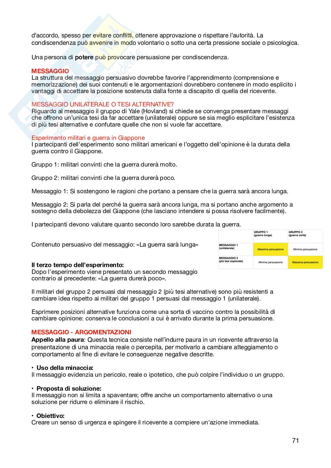 Appunti per l'esame di Psicologia della comunicazione  Pag. 71