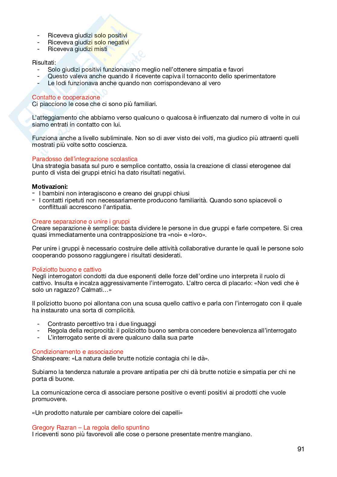 Appunti per l'esame di Psicologia della comunicazione  Pag. 91