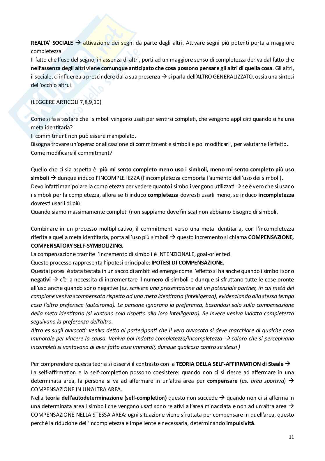 Appunti di Motivazione sociale  Pag. 11