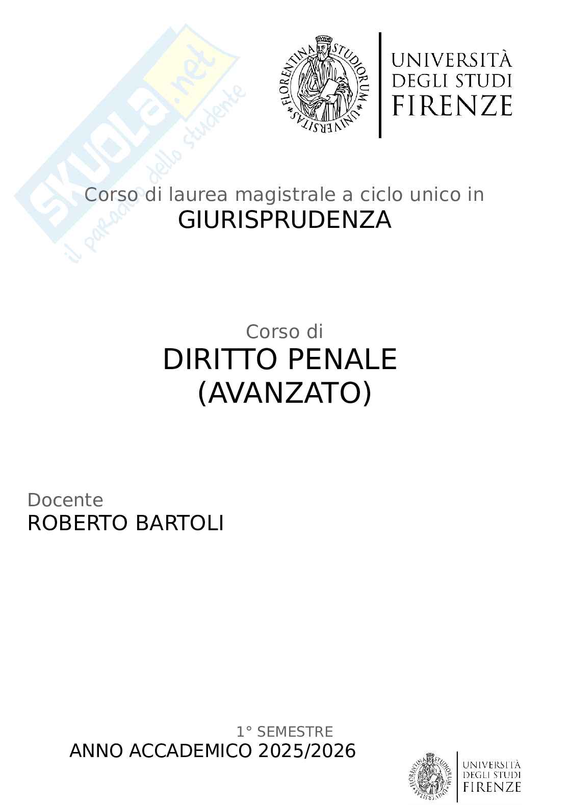 Appunti delle lezioni di Diritto penale avanzato   Pag. 1