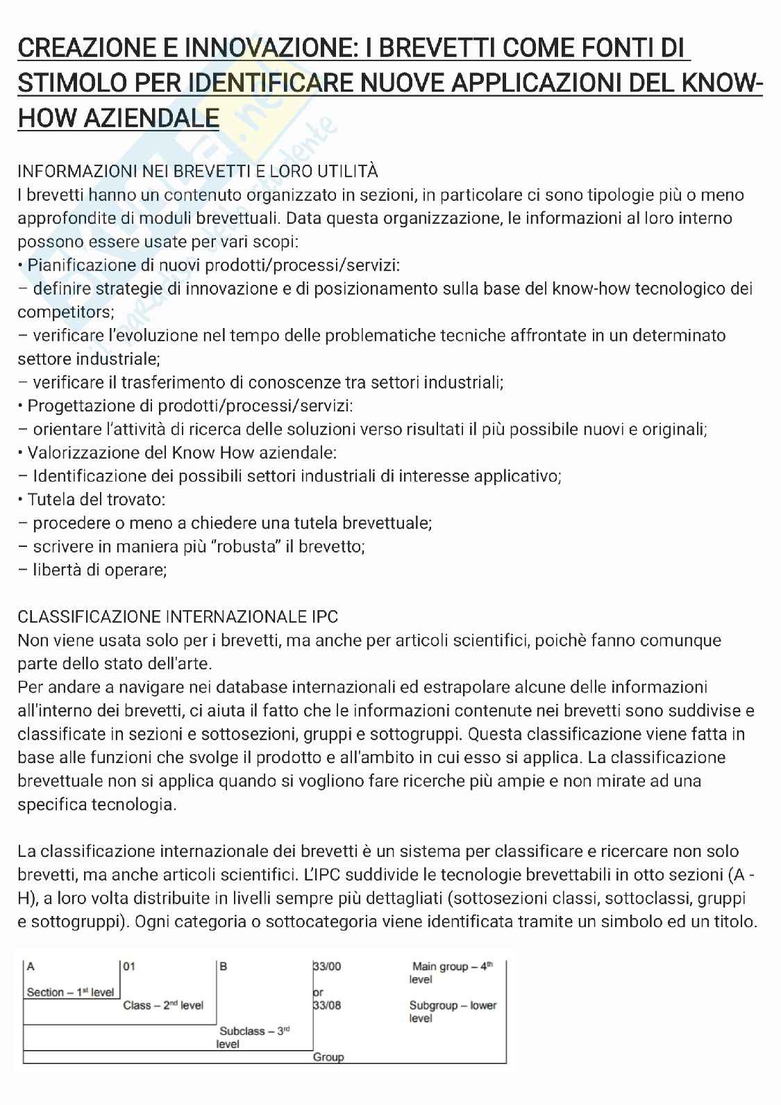 Appunti seminari Gestione della brevettazione e della proprietà industriale Pag. 1