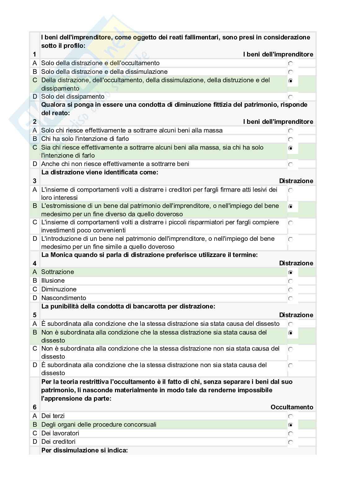 Crisi e risanamento di impresa - test autovalutazione fine modulo completi Pag. 81