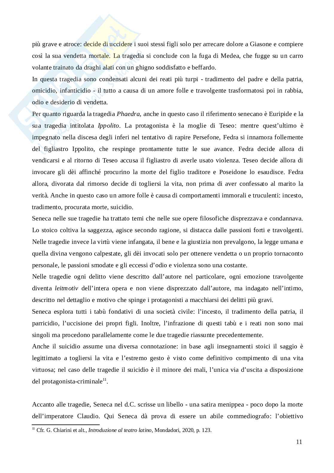 Seneca: lo stoicismo e le tragedie  Pag. 11