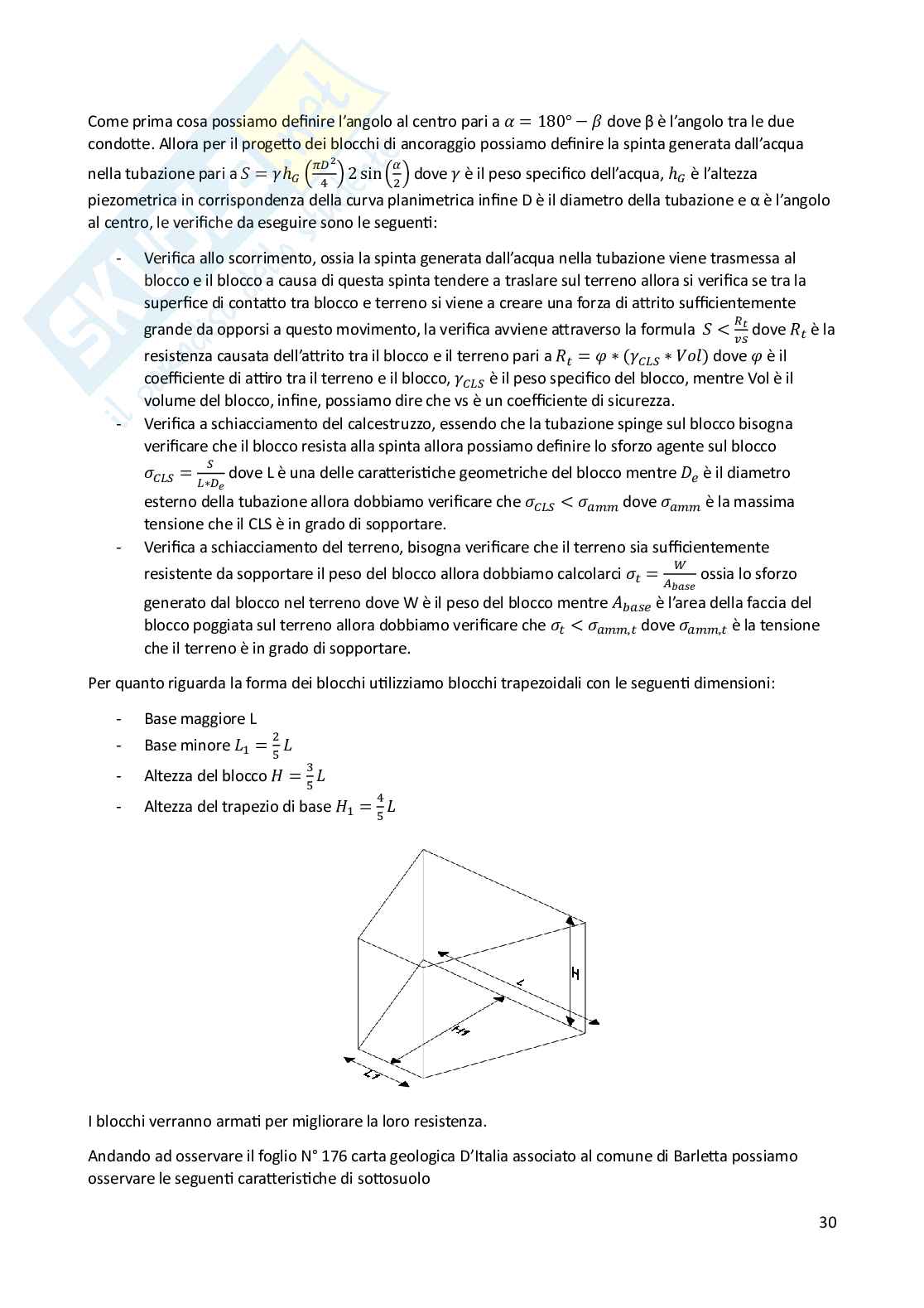 Relazione tecnica progetto Costruzioni idrauliche Pag. 31