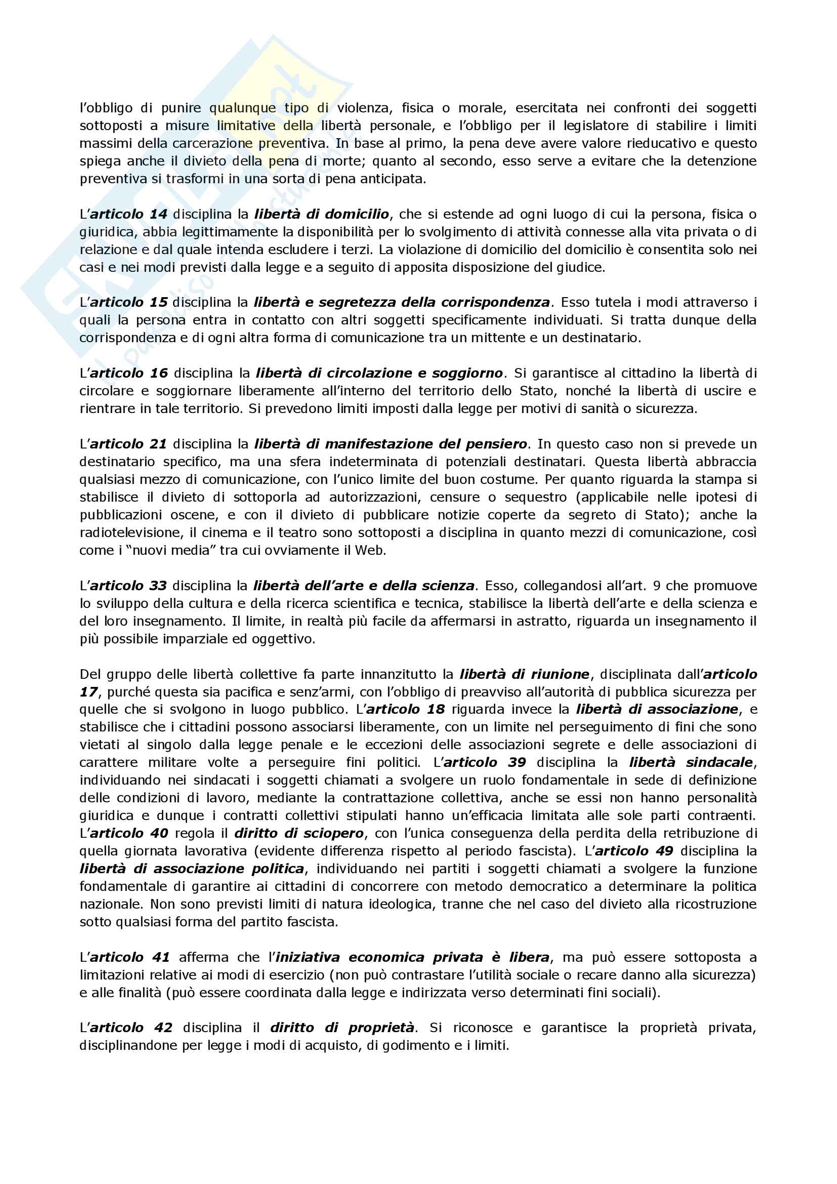 Riassunto esame Istituzioni di diritto pubblico, prof. Zammartino, libro consigliato Diritto costituzionale e pubblico, Caretti, De Siervo Pag. 36