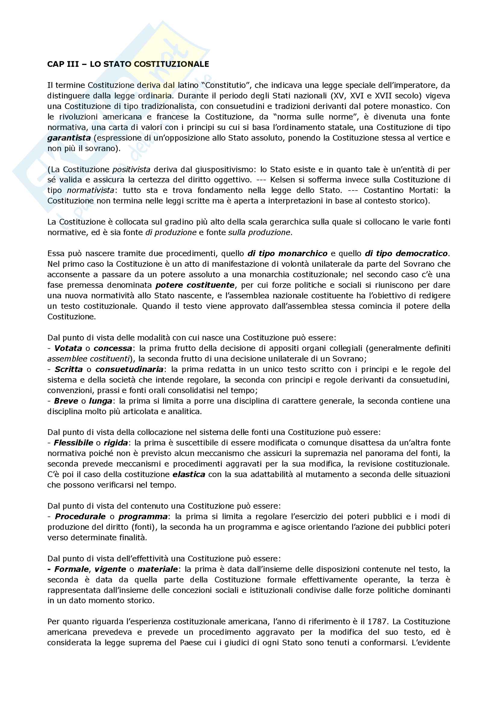 Riassunto esame Istituzioni di diritto pubblico, prof. Zammartino, libro consigliato Diritto costituzionale e pubblico, Caretti, De Siervo Pag. 6